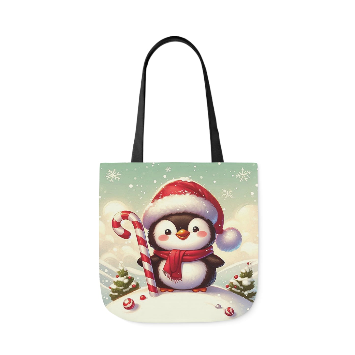 Cute Christmas Santa Penguin Shoulder Tote Bag