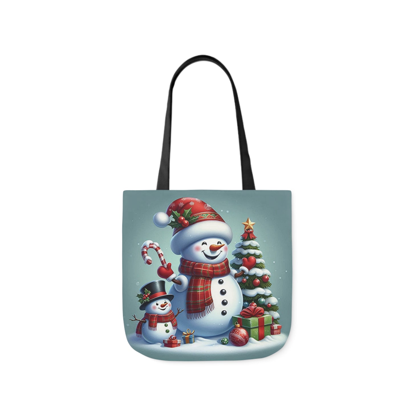 Cute Jolly Snowman Christmas Shoulder Tote Bag