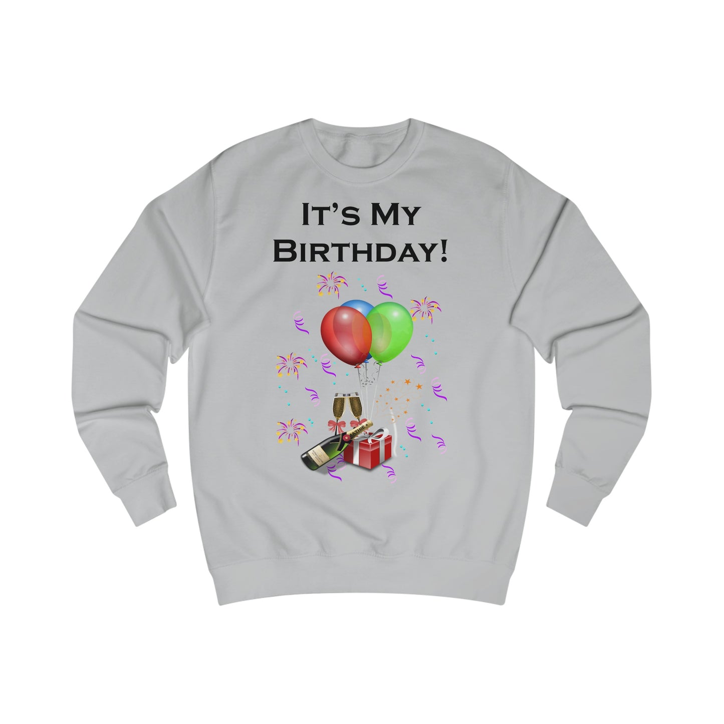 It's My Birthday Balloons And Wine Sweatshirt