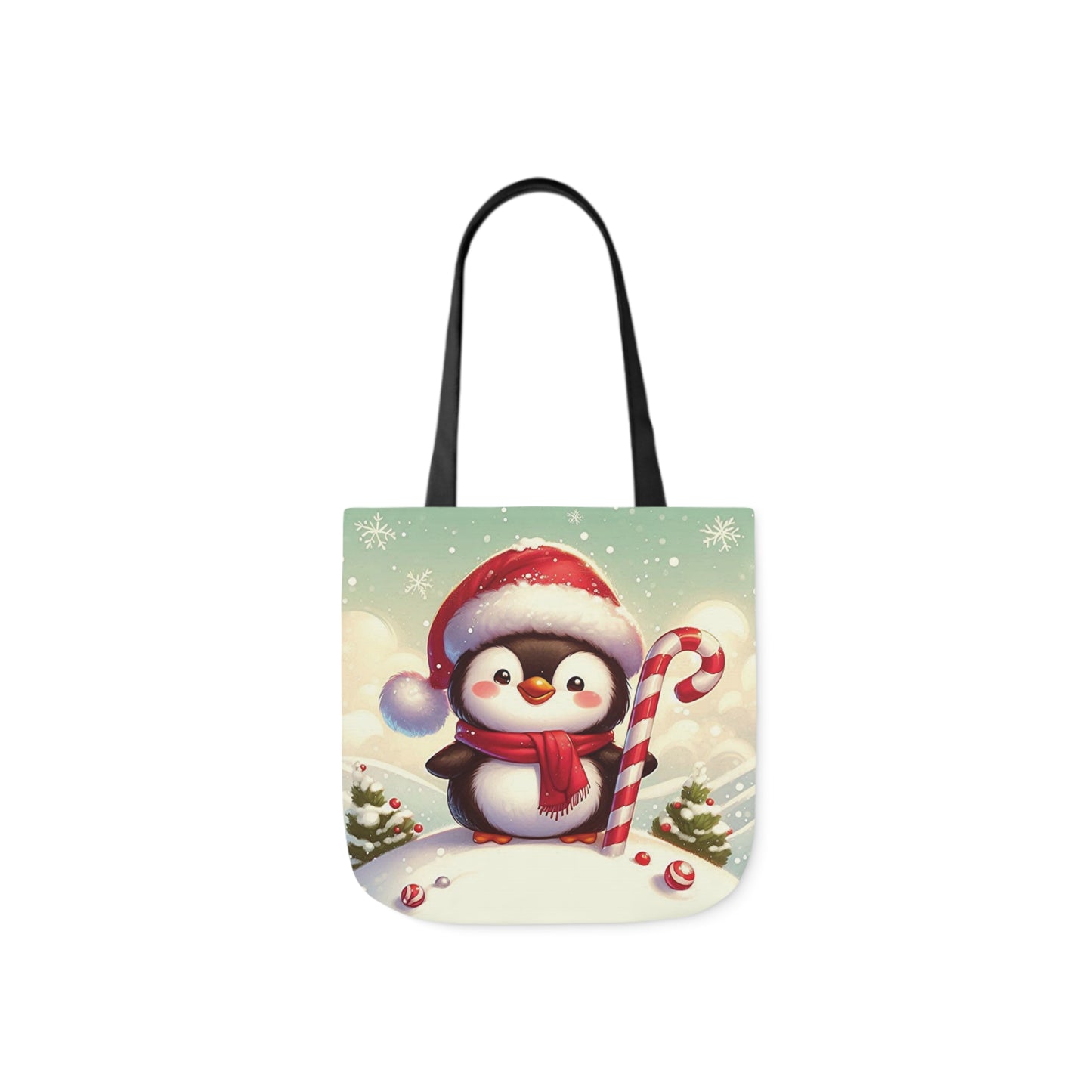 Cute Christmas Santa Penguin Shoulder Tote Bag