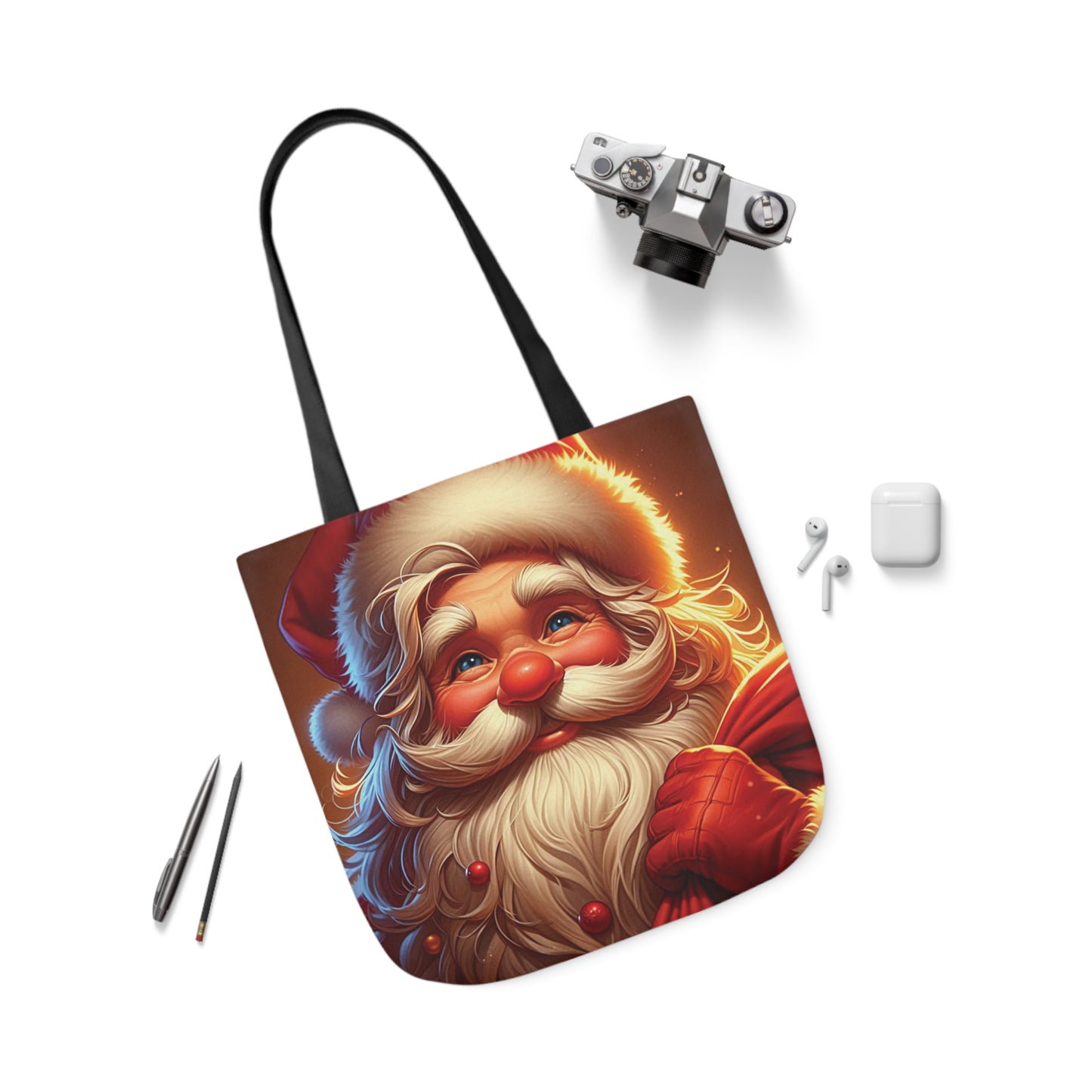 Jolly Saint Nick Christmas Santa Claus Shoulder Tote Bag