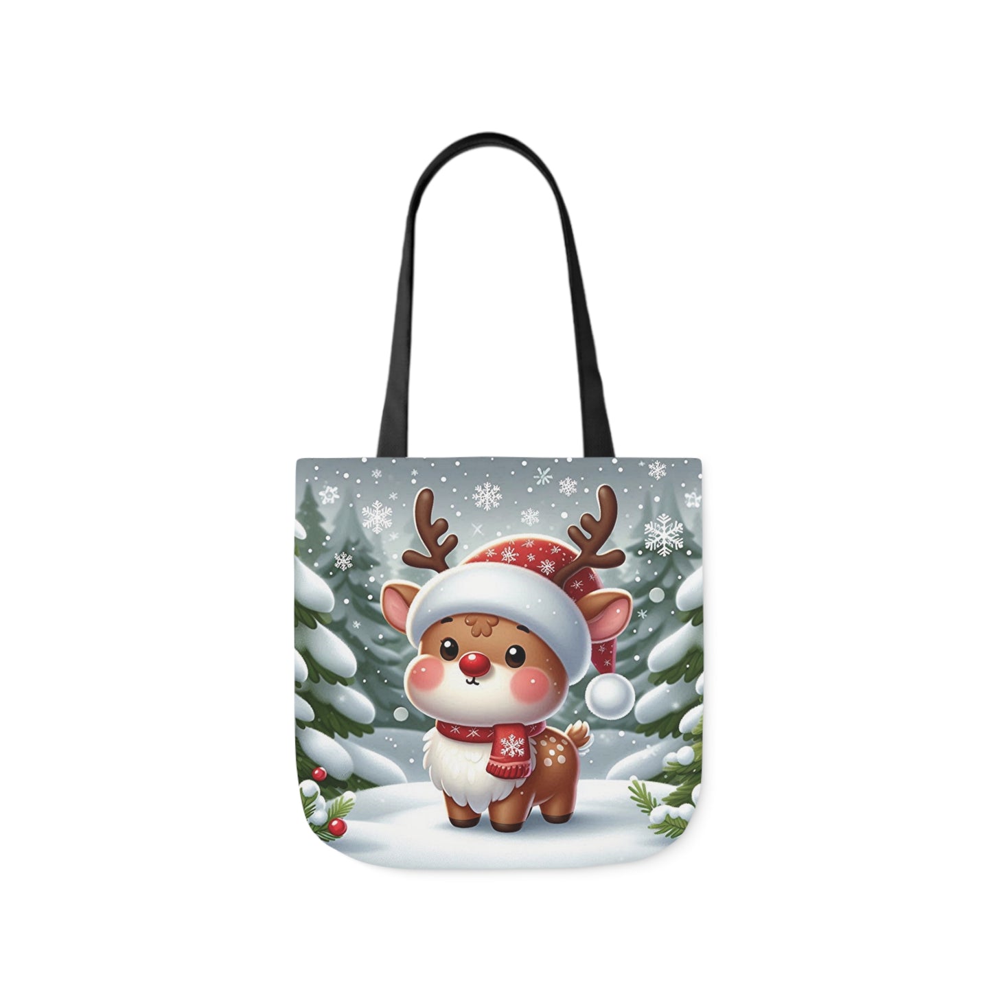 Cute Christmas Santa Reindeer Shoulder Tote Bag