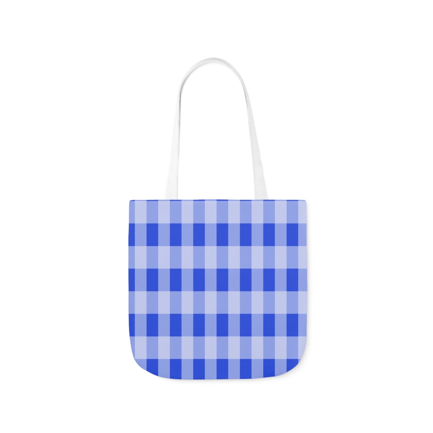 Blue Gingham Check Pattern Shoulder Tote Bag