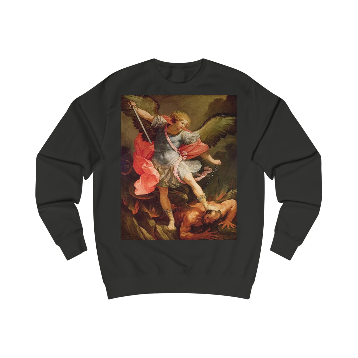 Archangel Michael Defeating Satan Christian Warrior Sweatshirt