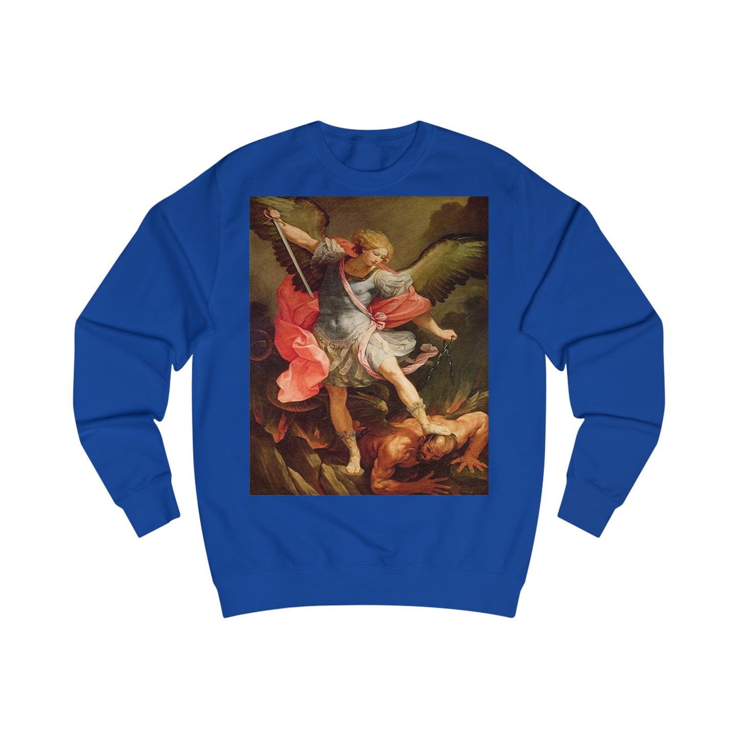 Archangel Michael Defeating Satan Christian Warrior Sweatshirt