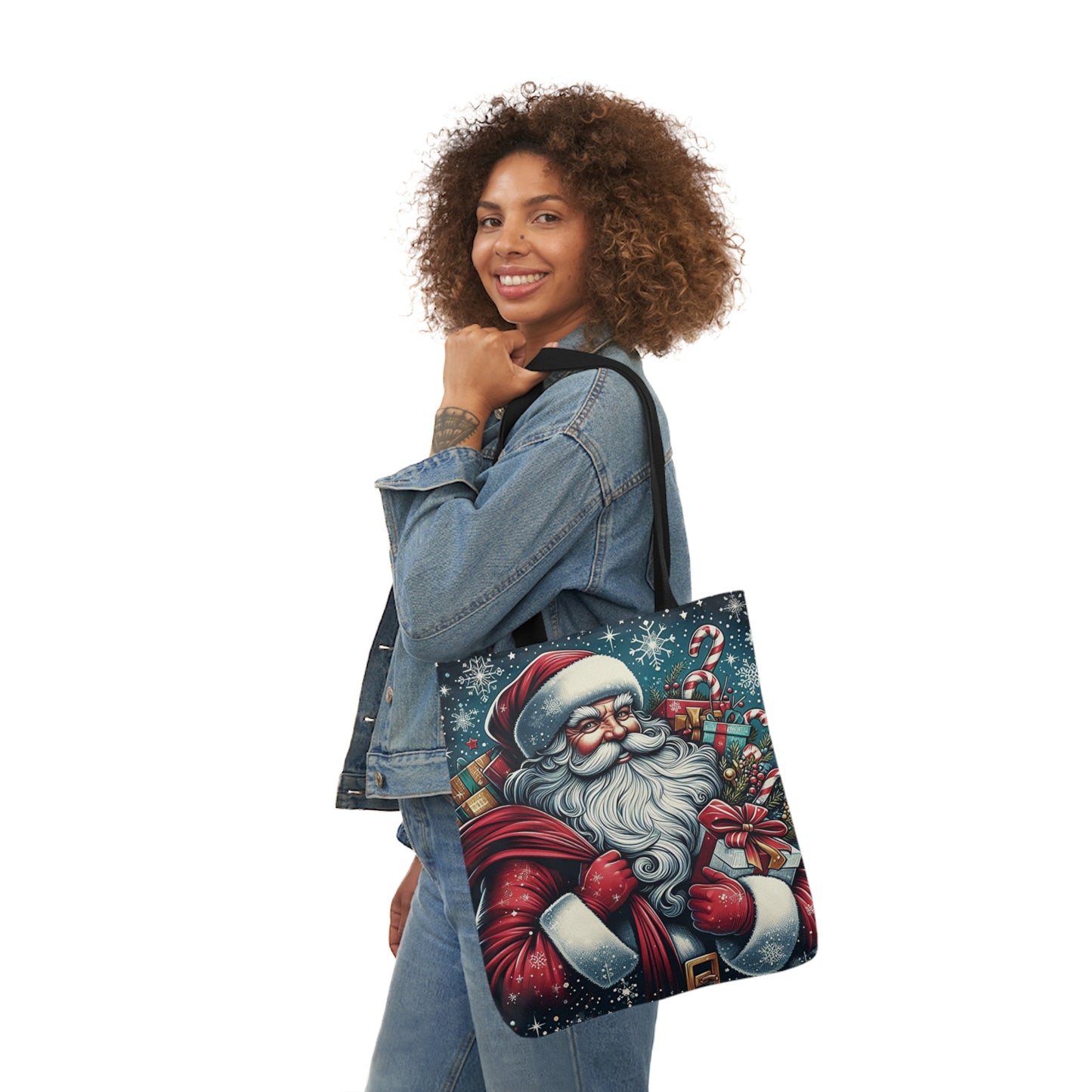 Gifting Santa Claus Night Before Christmas Shoulder Tote Bag