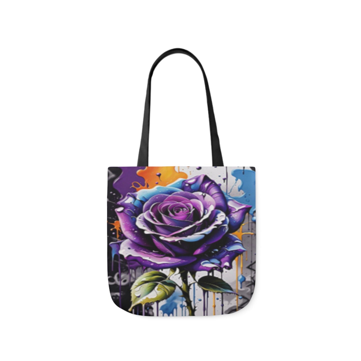 Graffiti Purple Rose Shoulder Tote Bag