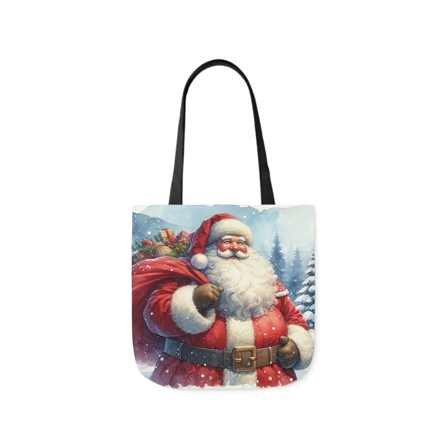 Santa Claus And Sack Of Gifts Watercolour Shoulder Tote Bag