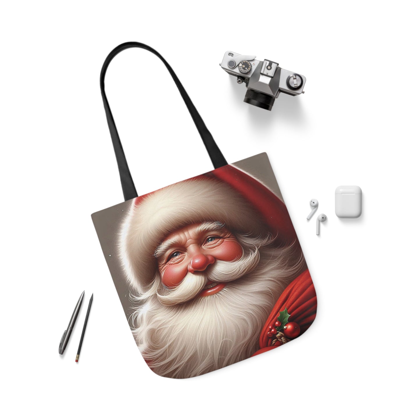 Happy Santa Claus Christmas Shoulder Tote Bag