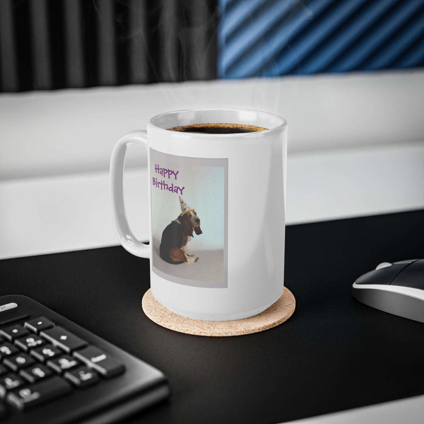 Happy Birthday Basset Dog Coffee Mug