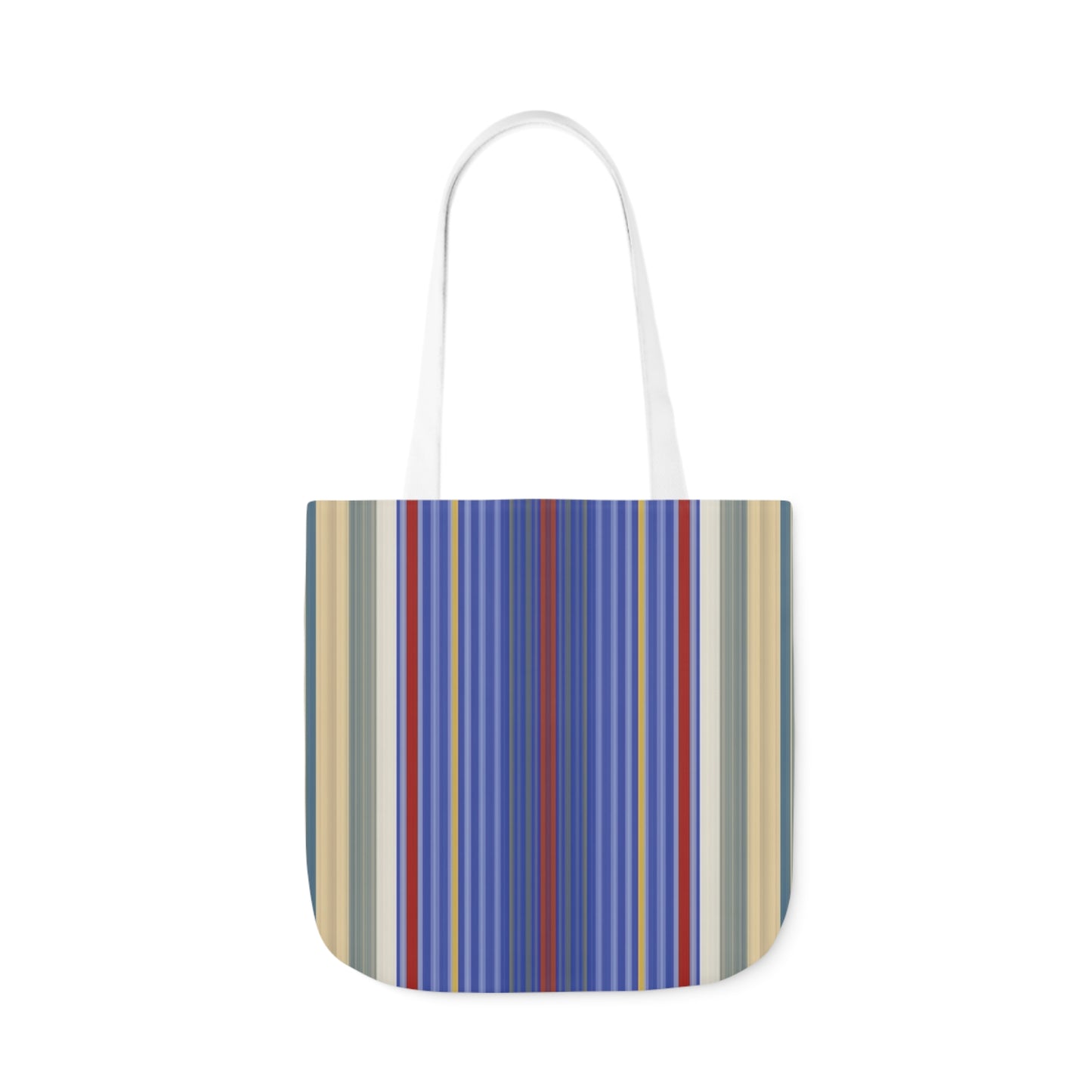 Royal Blue And Scarlet Red Stripes Pattern Shoulder Tote Bag