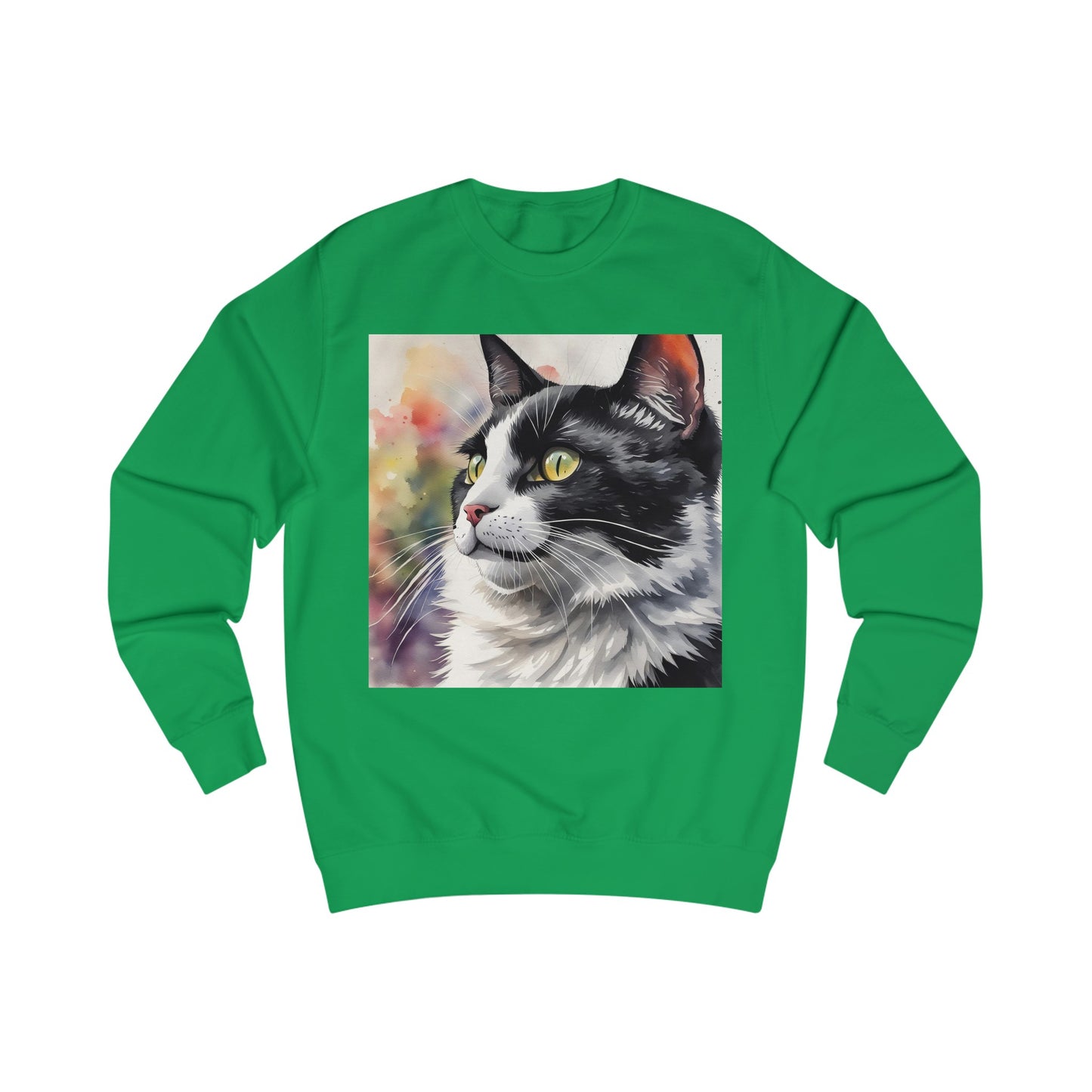 Black And White Cat Cute Watercolor Sweatshirt