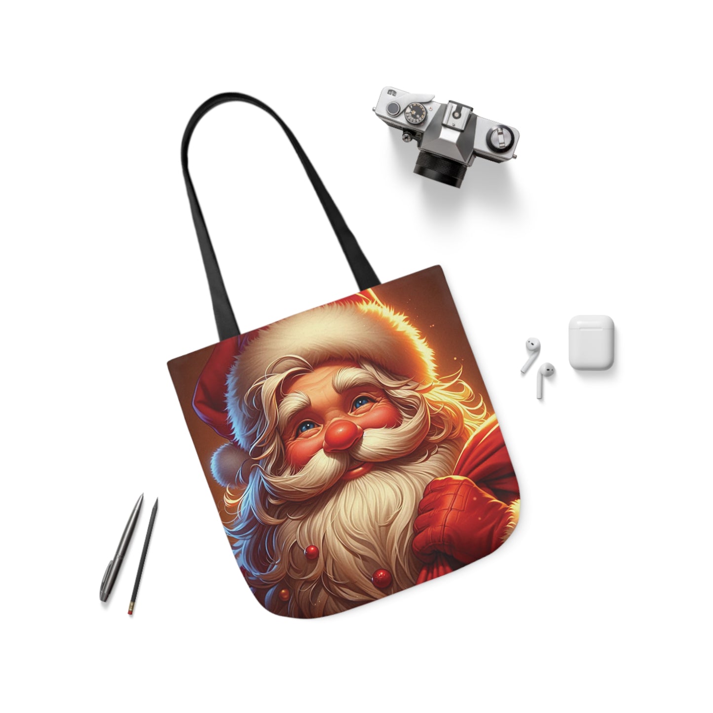 Jolly Saint Nick Christmas Santa Claus Shoulder Tote Bag