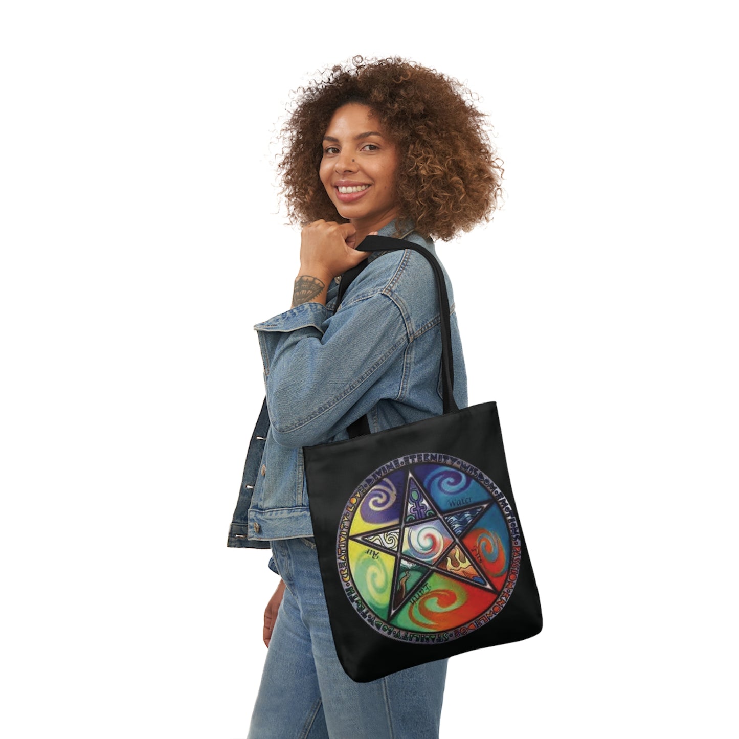 Wiccan Pentagram Shoulder Tote Bag