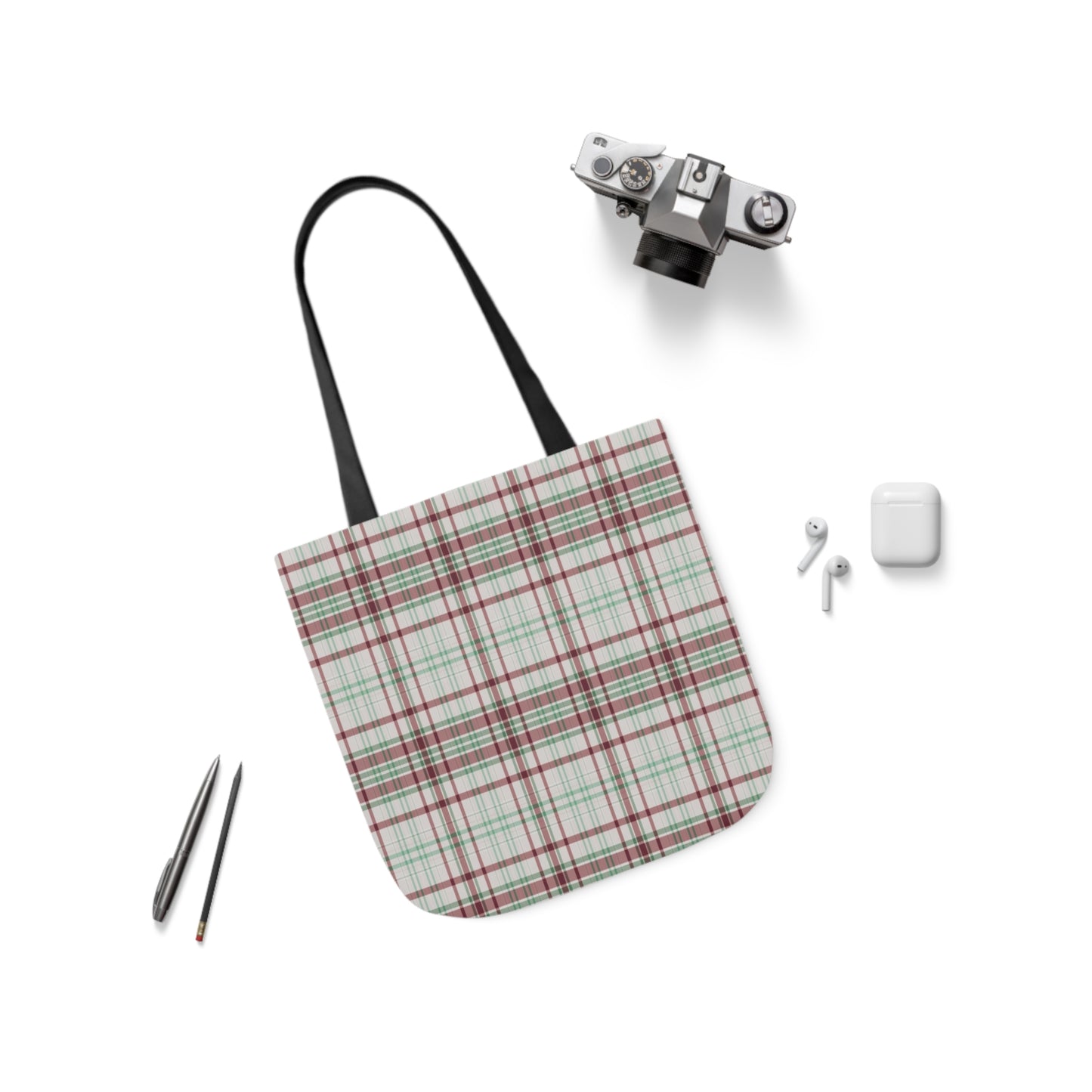 Brown And Green Plaid Tartan Pattern Shoulder Tote Bag