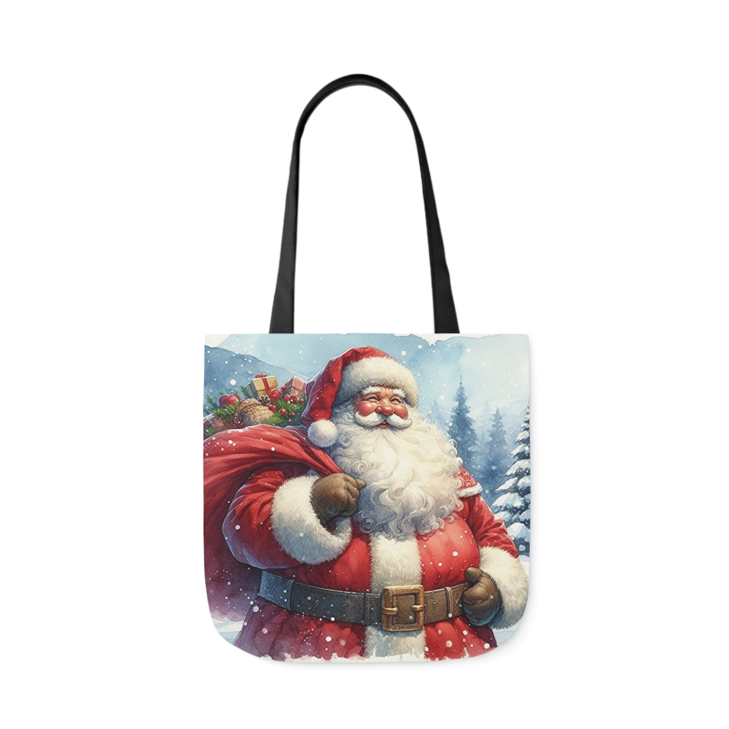 Santa Claus And Sack Of Gifts Watercolour Shoulder Tote Bag