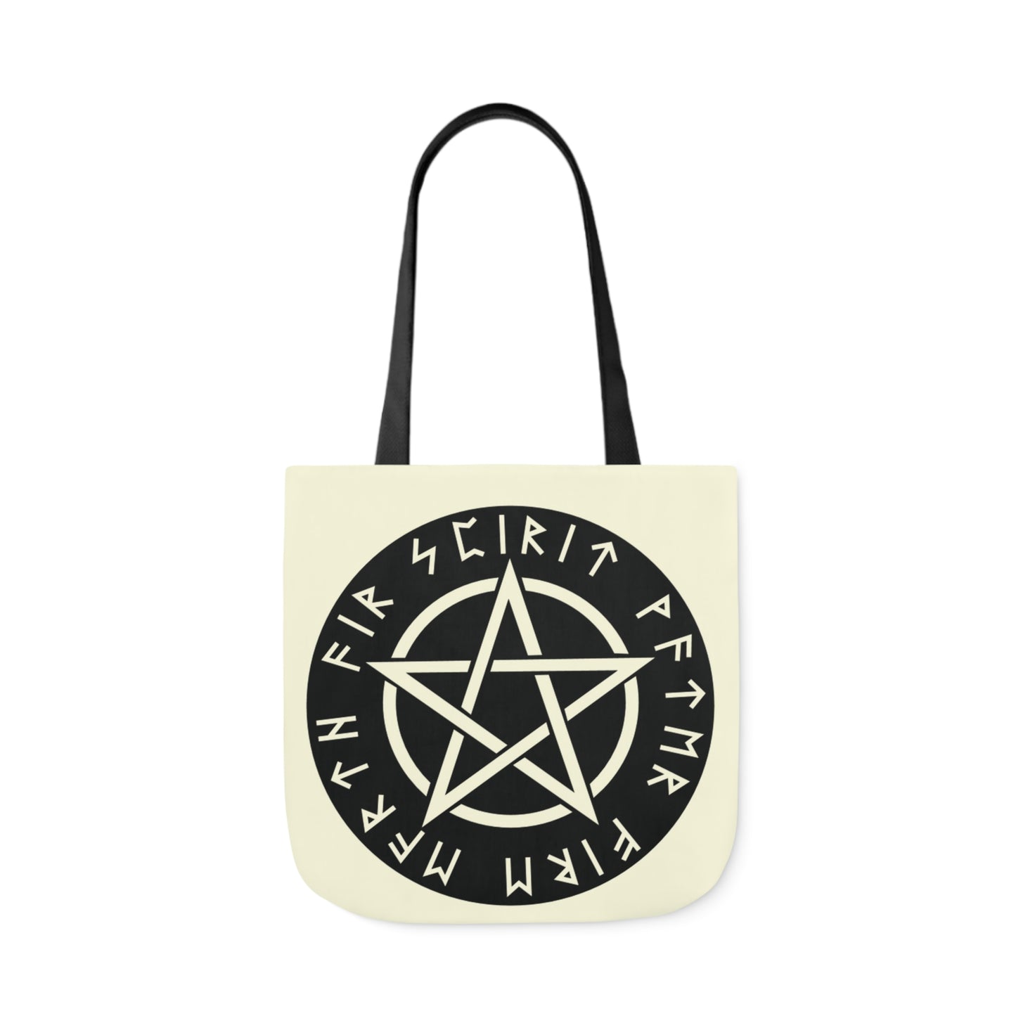 Wiccan Black Runic Pentagram Shoulder Tote Bag