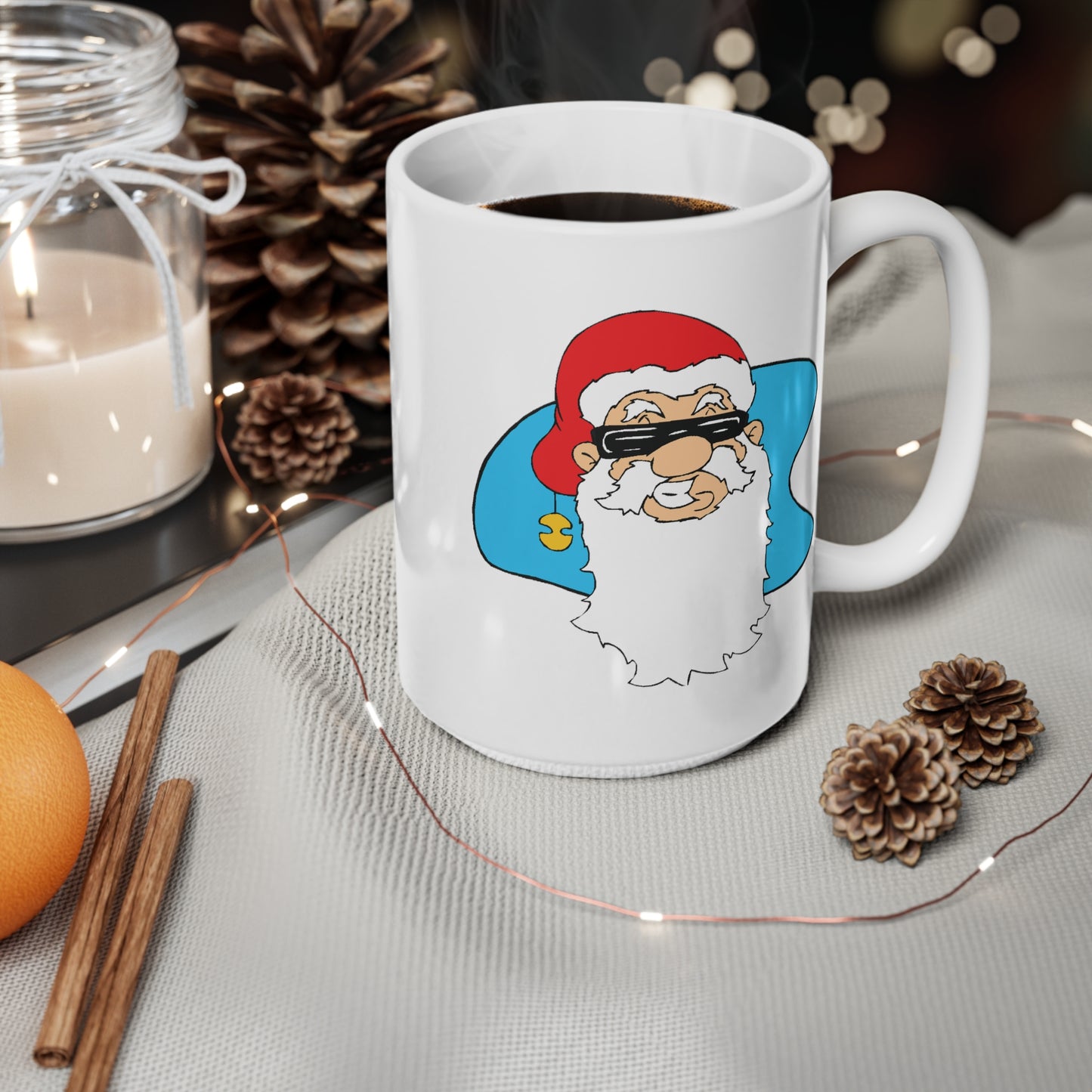 Cool Christmas Santa Claus In Sunglasses Coffee Mug