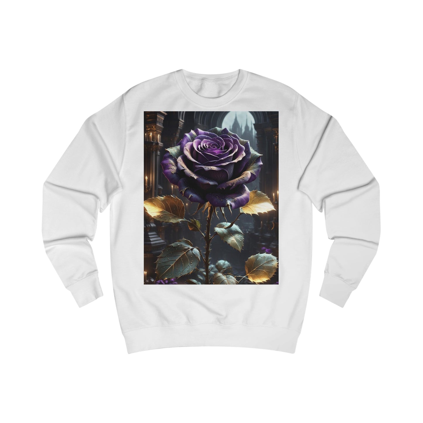 Dark Gothic Purple Rose Sweatshirt