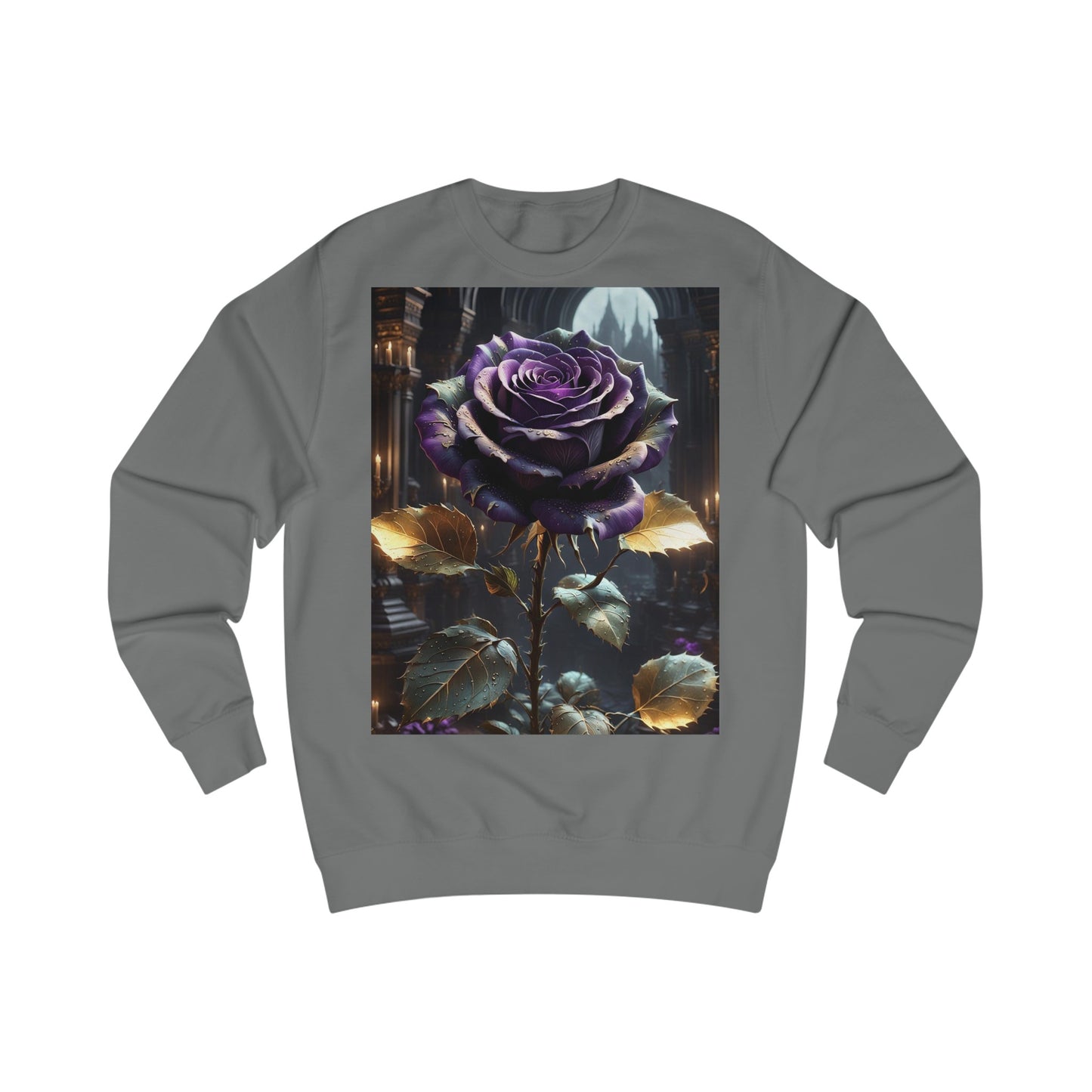 Dark Gothic Purple Rose Sweatshirt