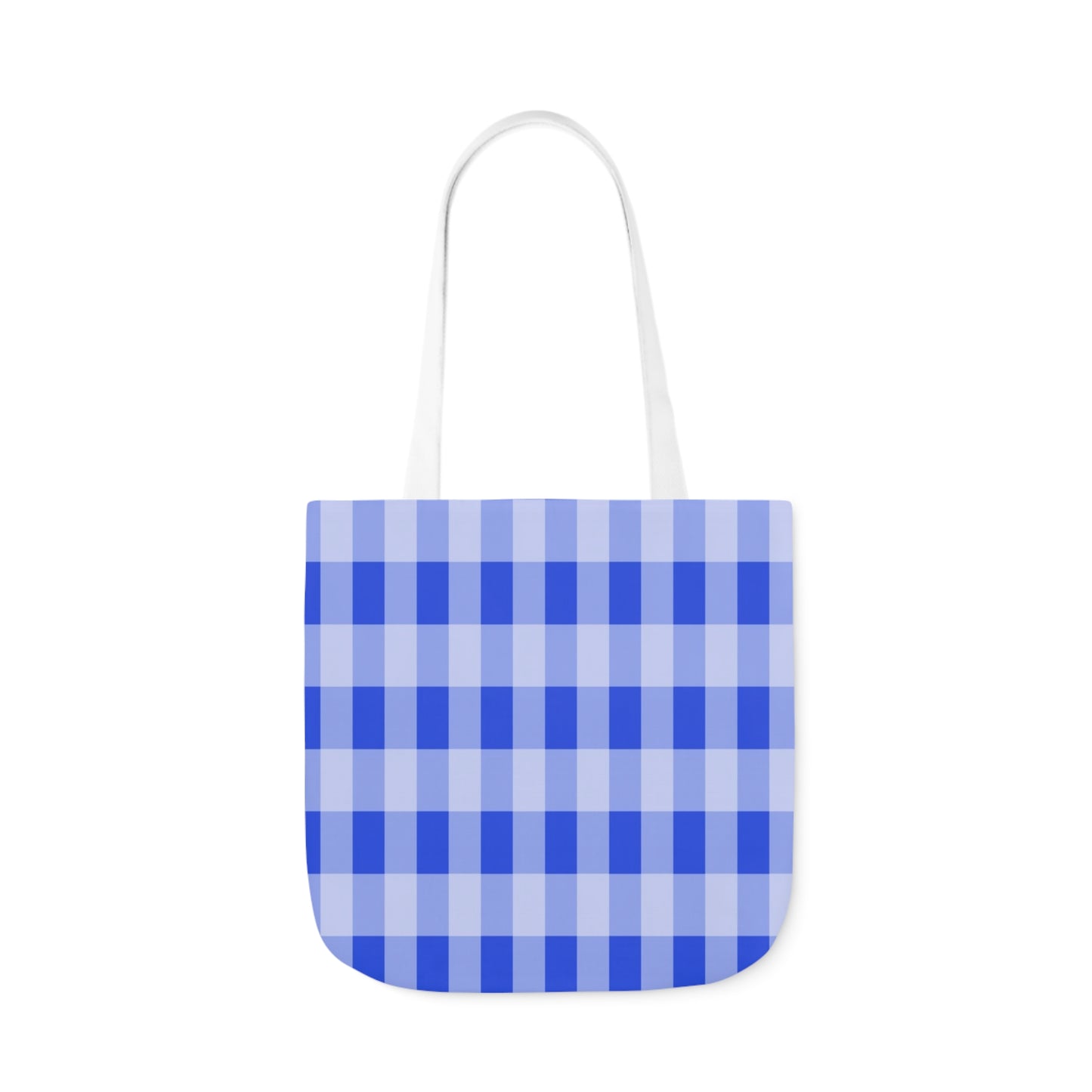 Blue Gingham Check Pattern Shoulder Tote Bag