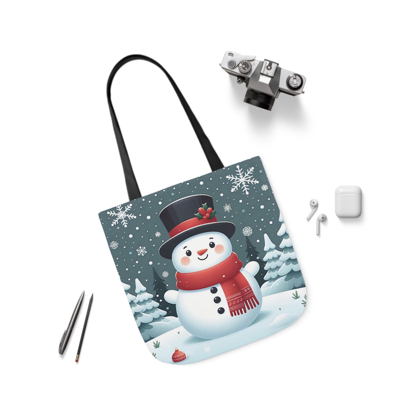 Christmas Snowman Winter Wonderland Shoulder Tote Bag