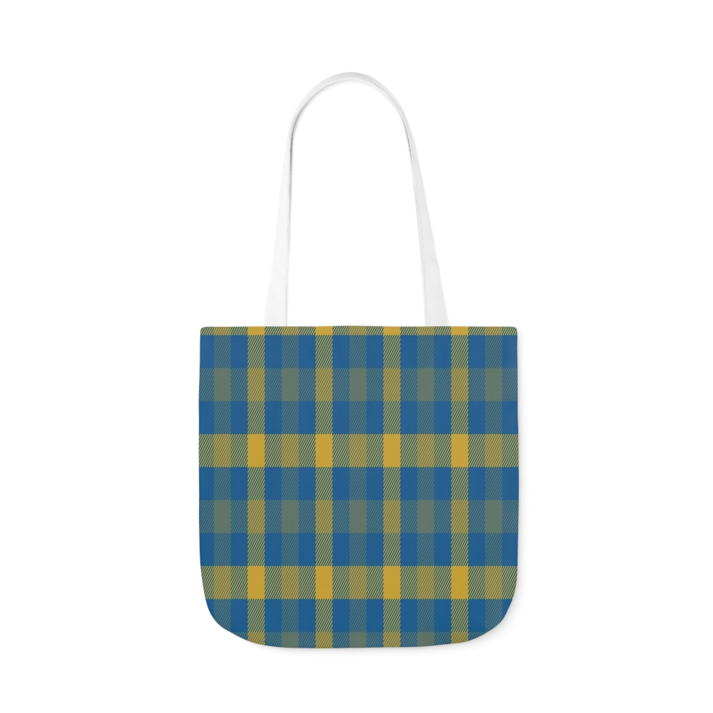 Blue and Yellow Tartan Shoulder Tote Bag