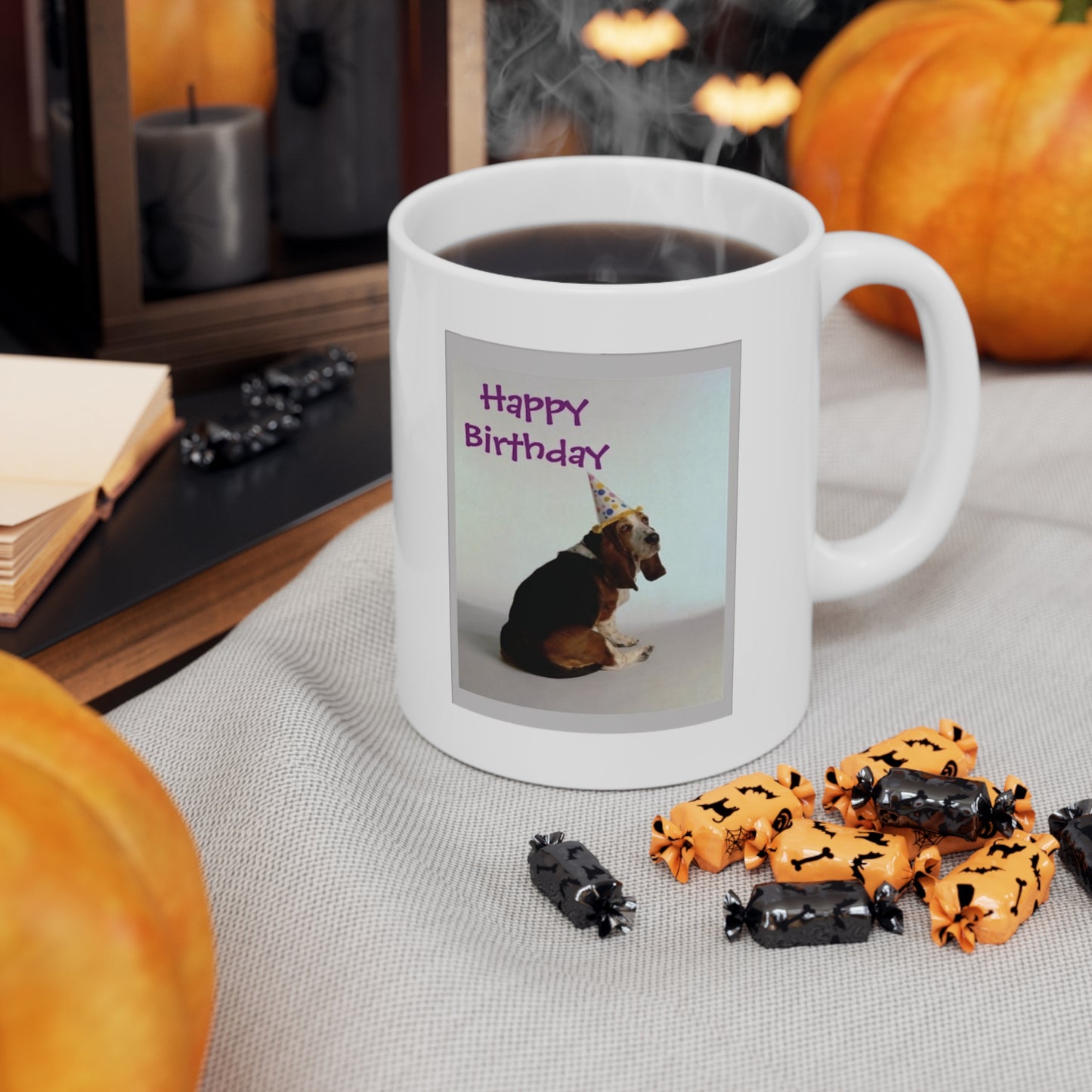 Happy Birthday Basset Dog Coffee Mug