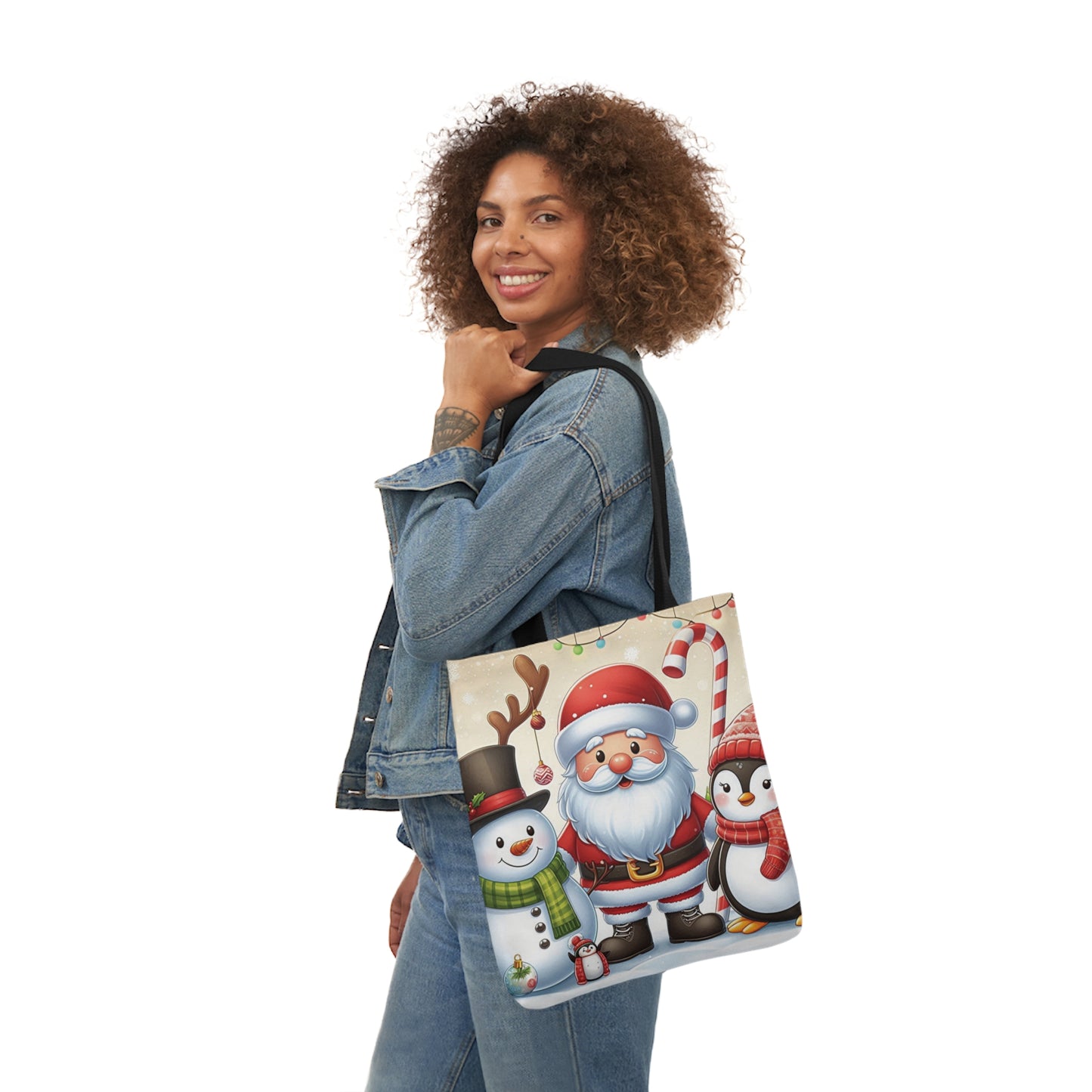 Christmas Santa And Friends Shoulder Tote Bag