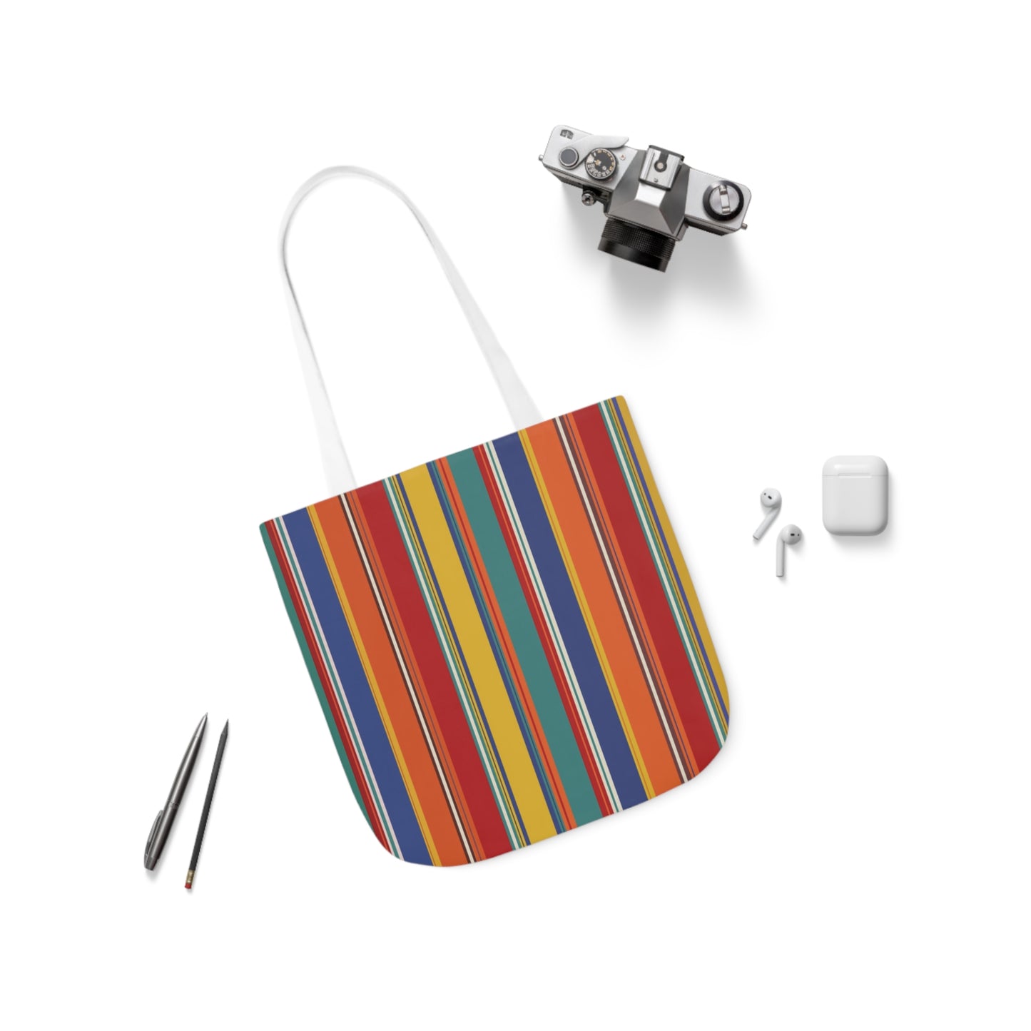 Oxford Rainbow Colourful Stripes Bold Pattern Shoulder Tote Bag