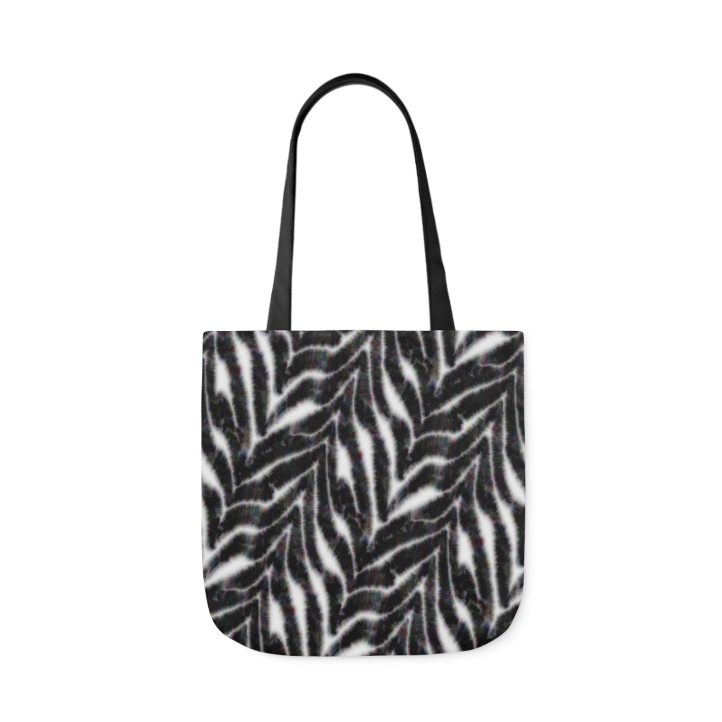 Zebra Fur Chevron Pattern Print Shoulder Tote Bag