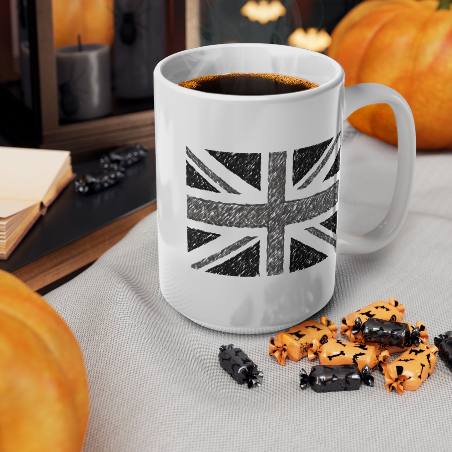 Union Jack Flag Charcoal Coffee Mug