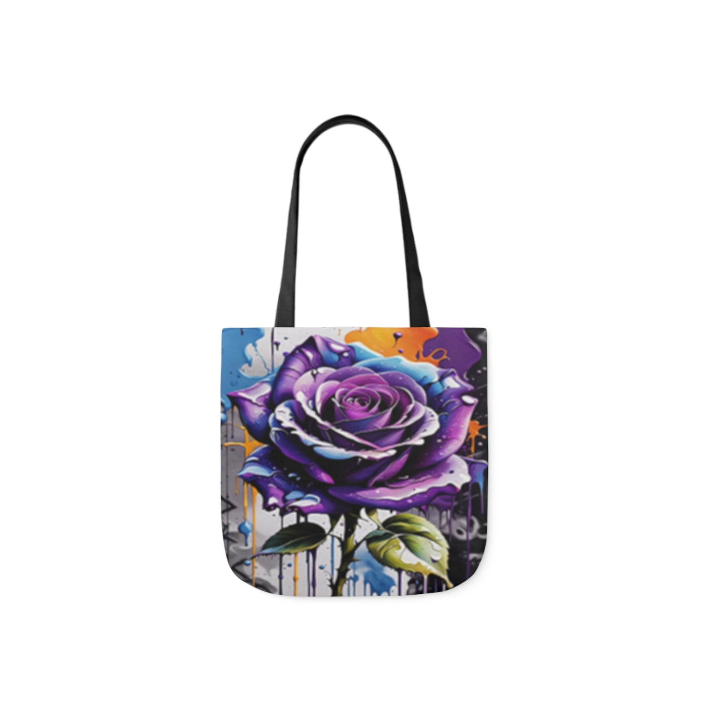 Graffiti Purple Rose Shoulder Tote Bag