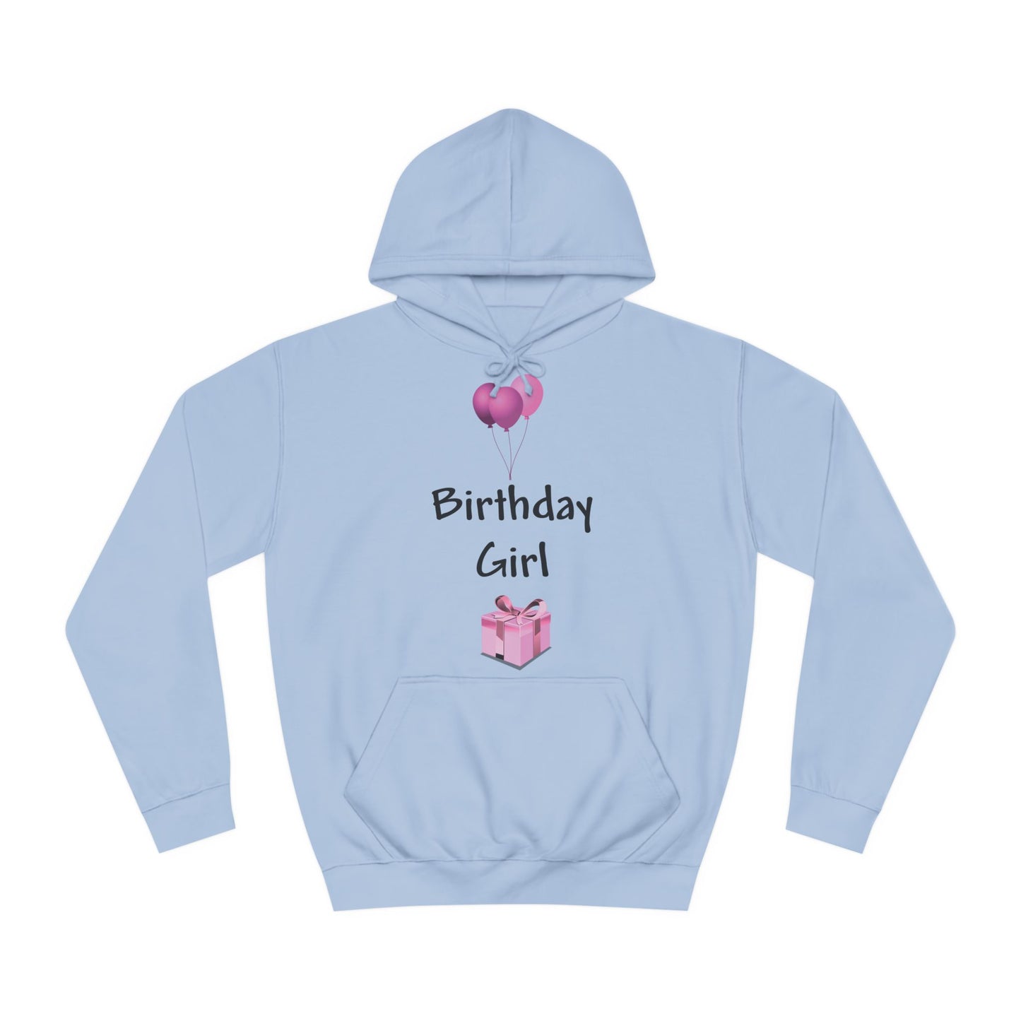 Birthday Girl Pink Balloons And Present Hoodie