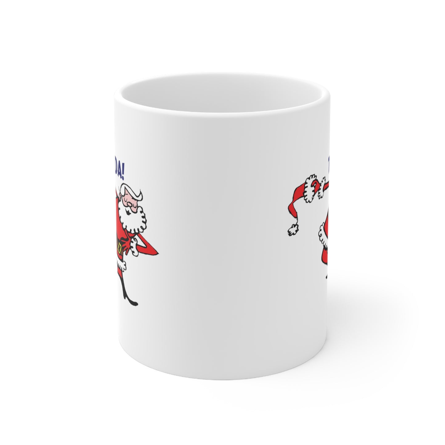 Christmas Santa Claus Bowing Ta Da Coffee Mug