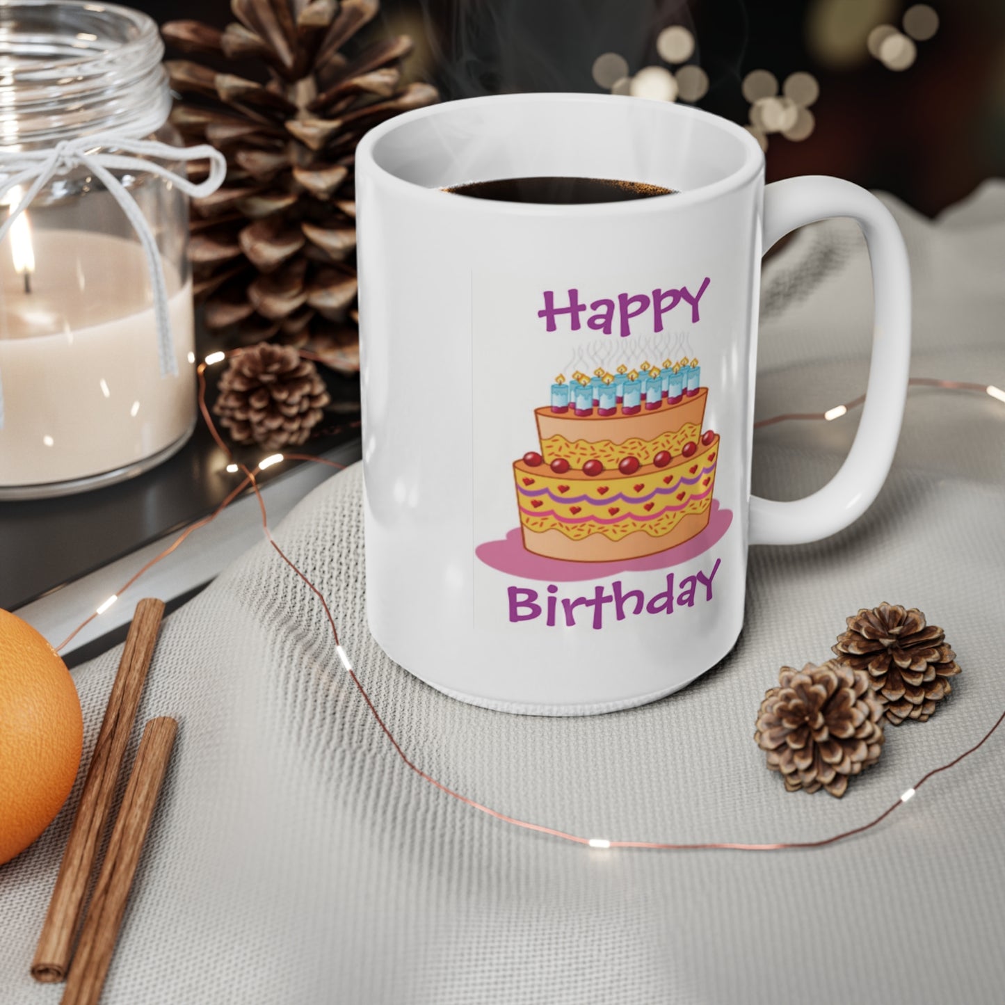 Happy Birthday Big Cake Coffee Mug