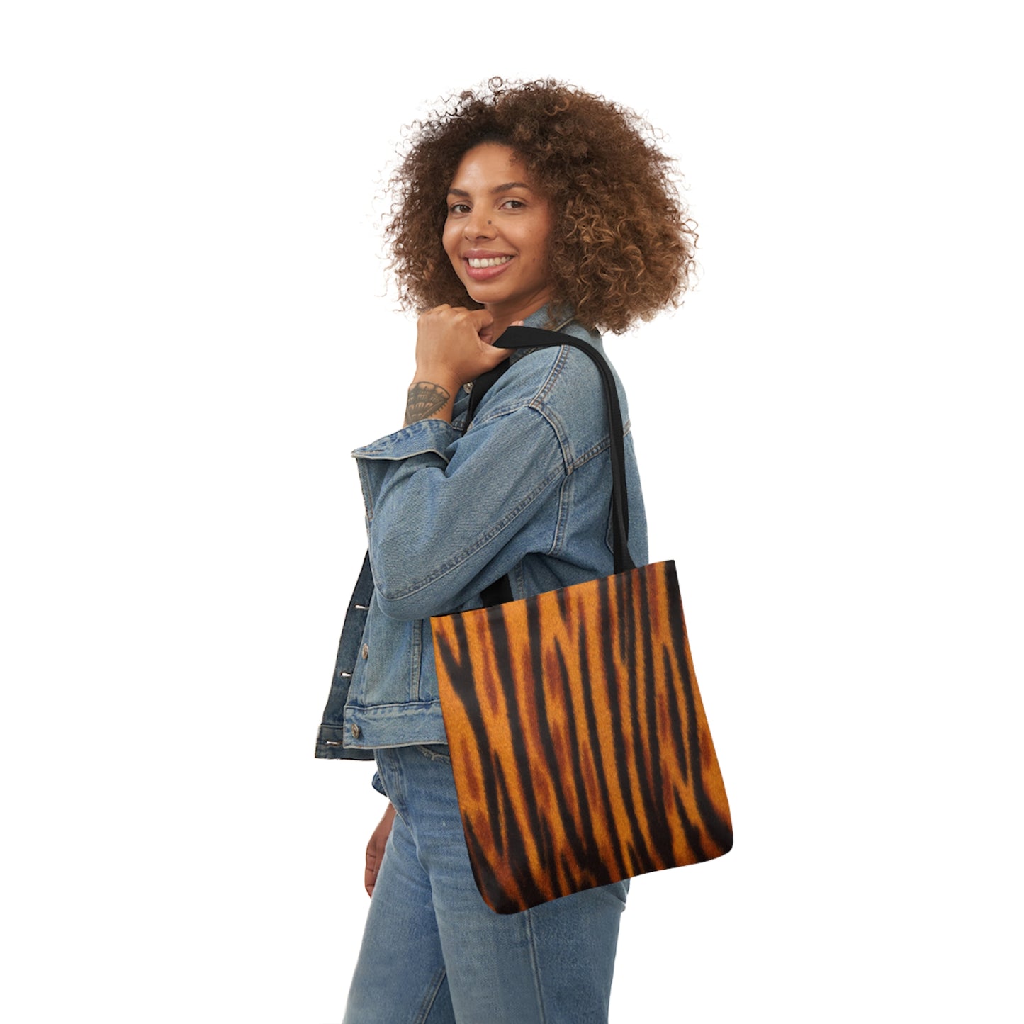 Tiger Fur Stripes Shoulder Tote Bag