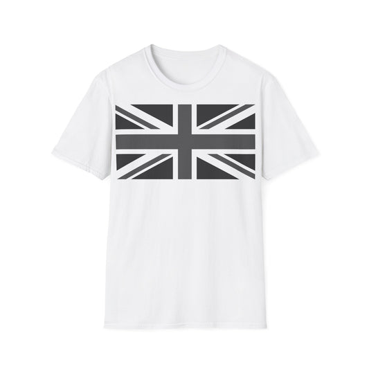 Union Jack Flag Negative Black And White T-Shirt