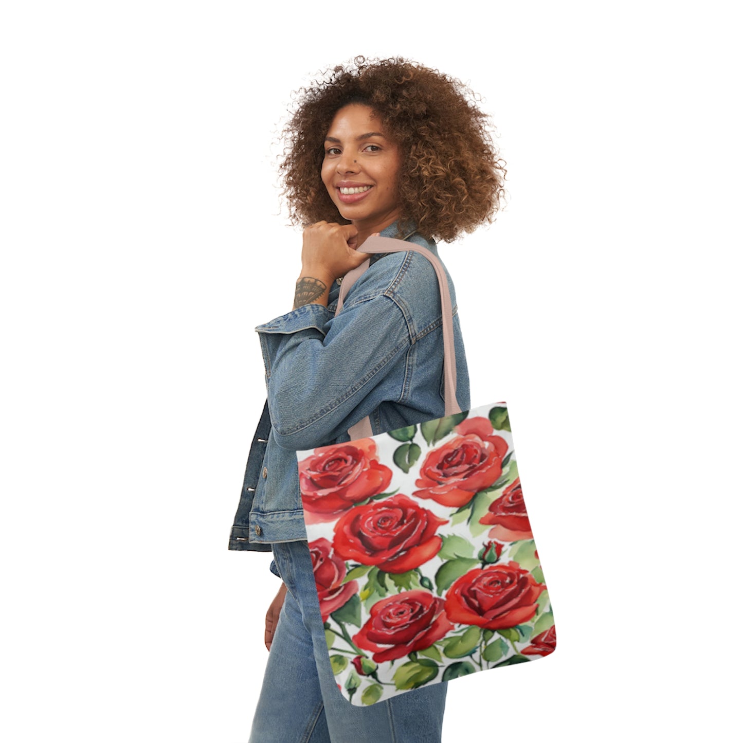 Large Red Roses Shoulder Tote Bag