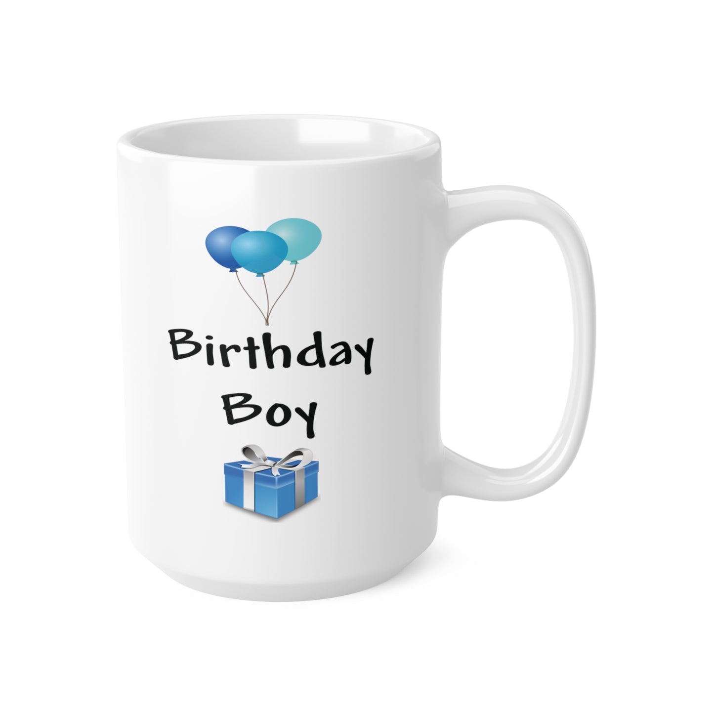 Birthday Boy Blue Balloons And Present Coffee Mug