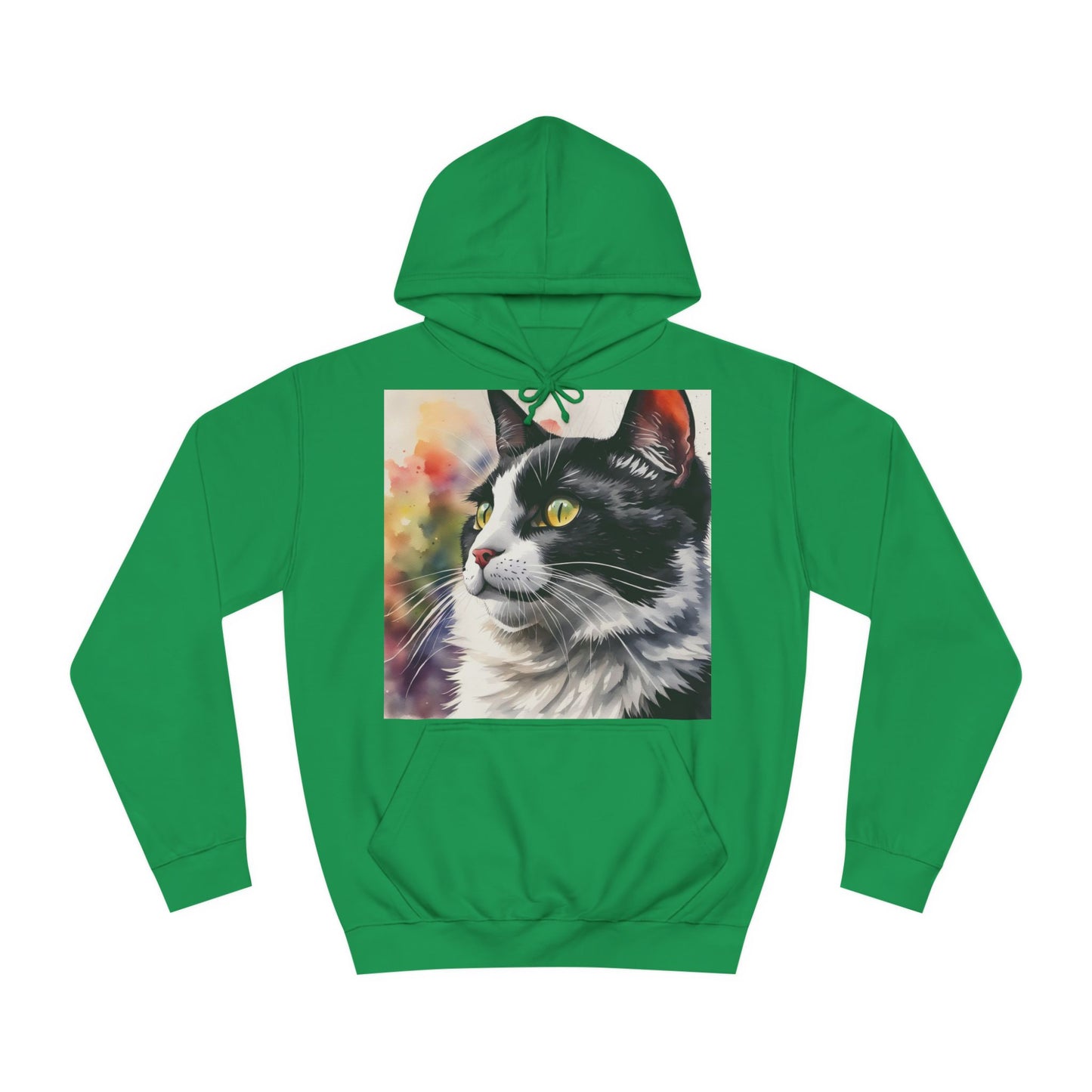 Black And White Cat Cute Watercolor Hoodie