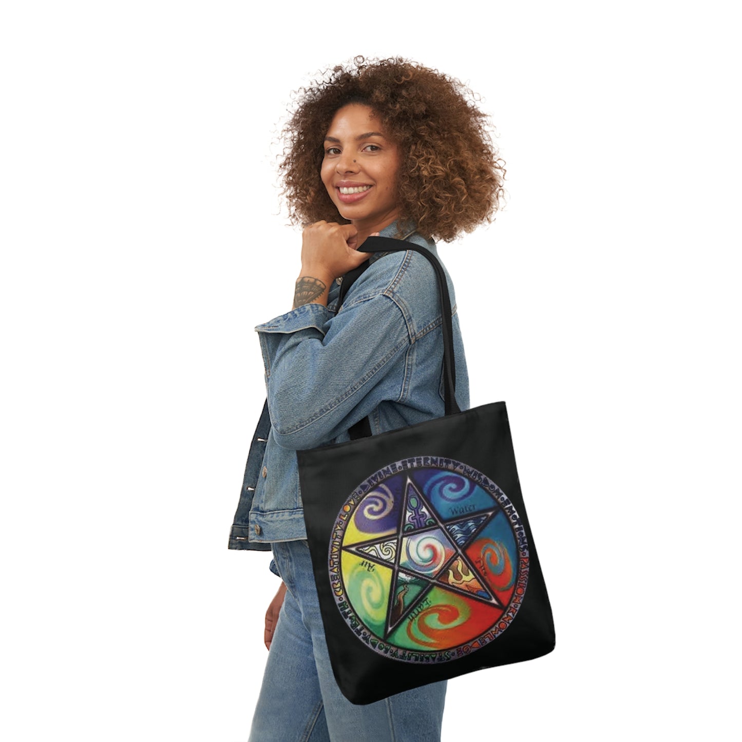 Wiccan Pentagram Shoulder Tote Bag