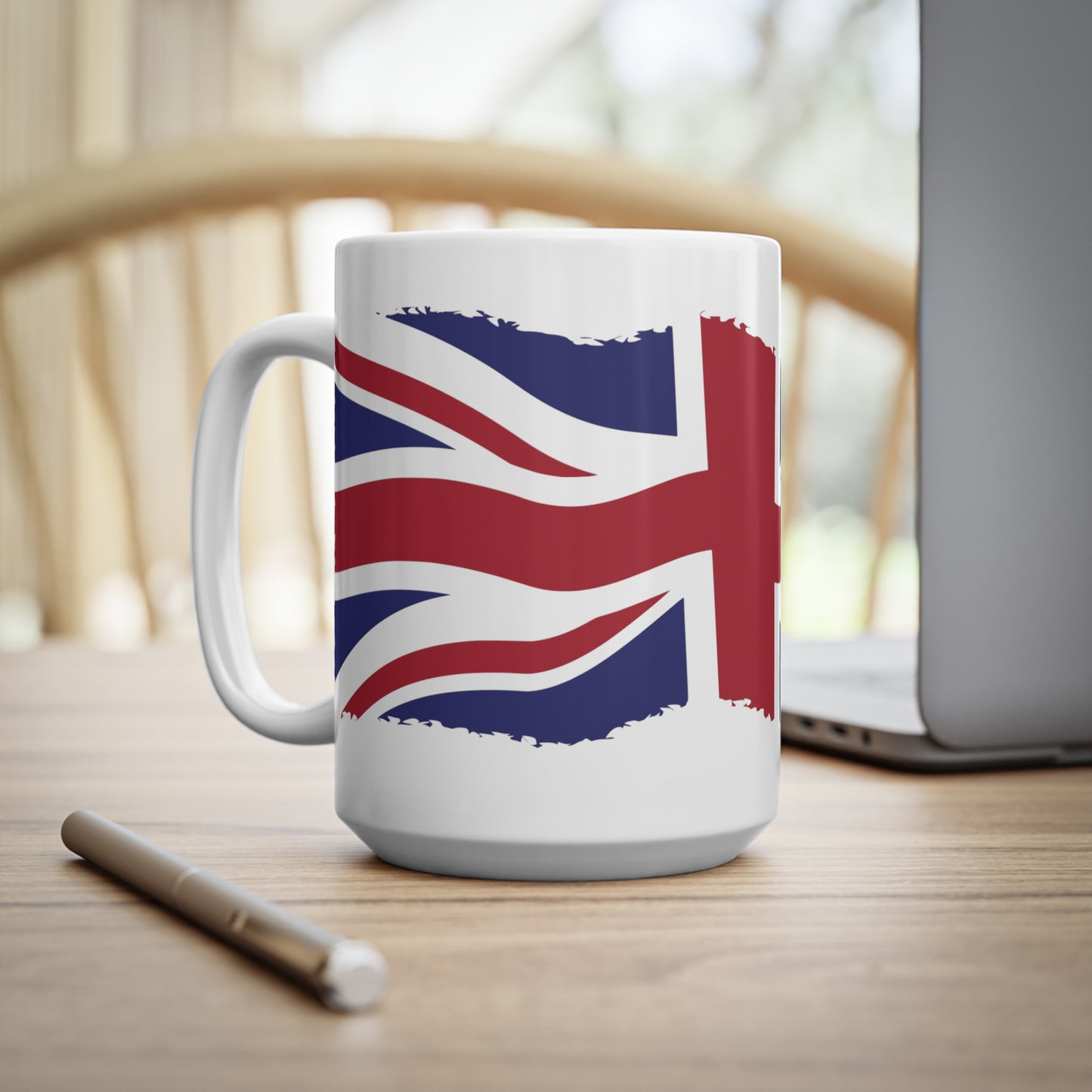 Union Jack Flag Grunge Wrap Around Coffee Mug