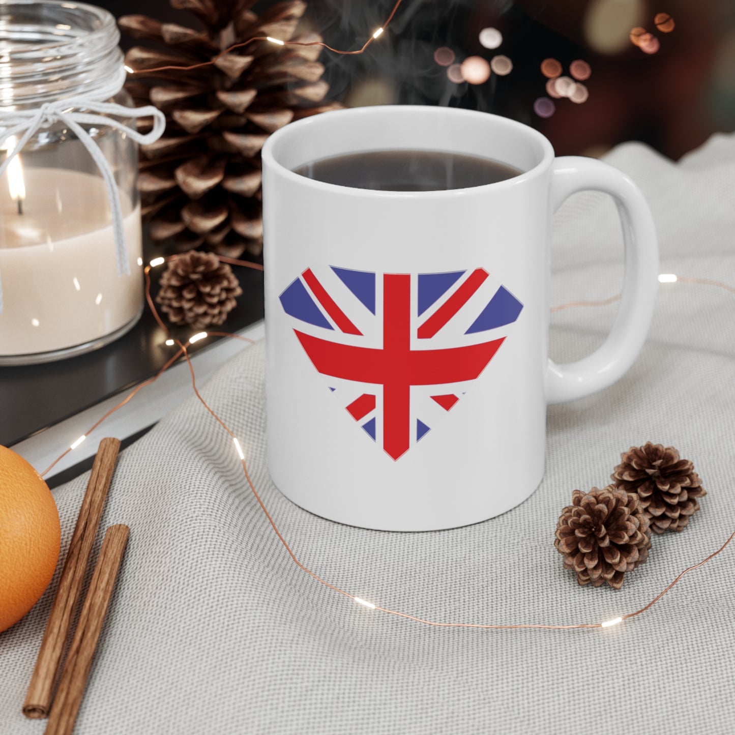 Union Jack Flag Diamond Gem Coffee Mug