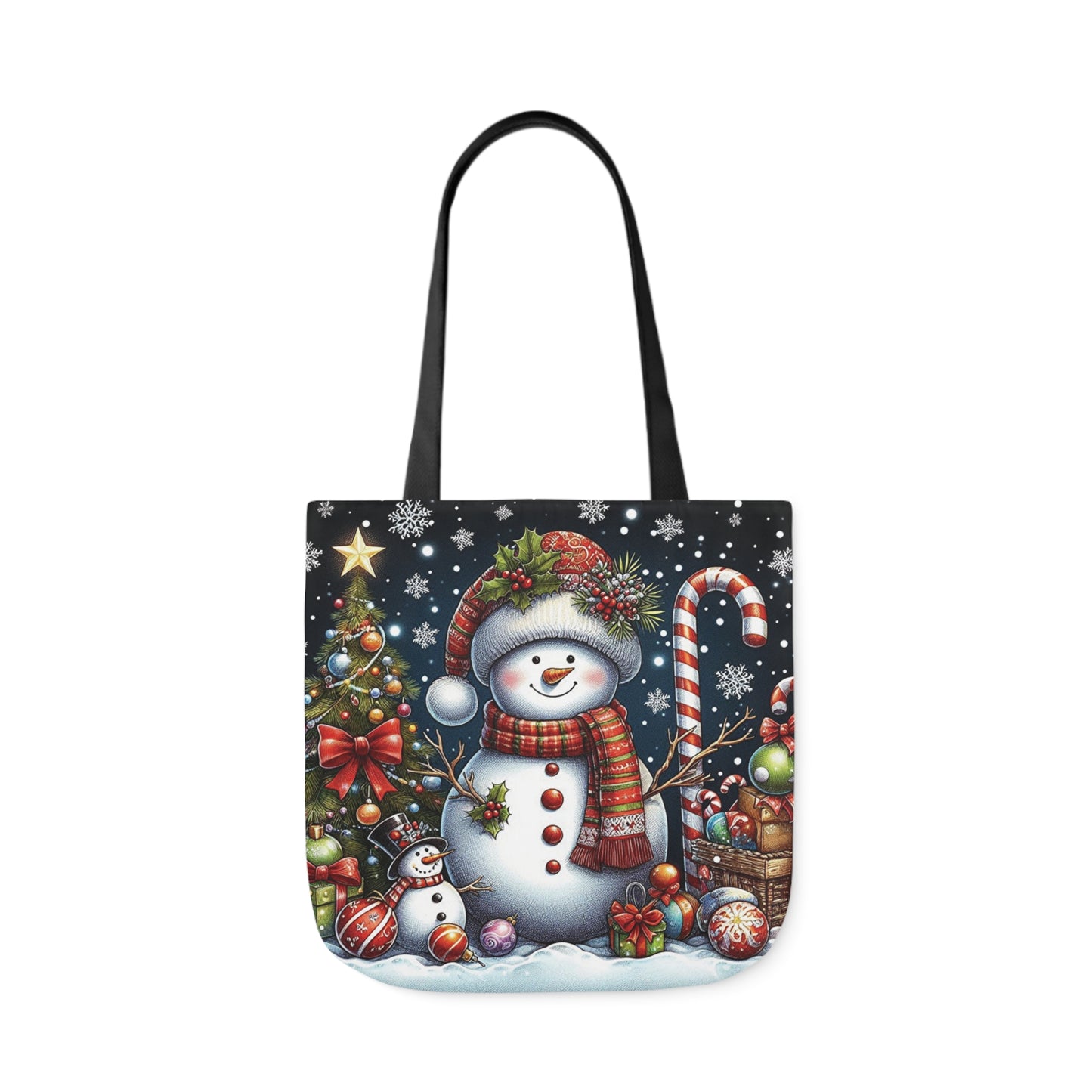 Cute Christmas Snowman Festive Delight Shoulder Tote Bag