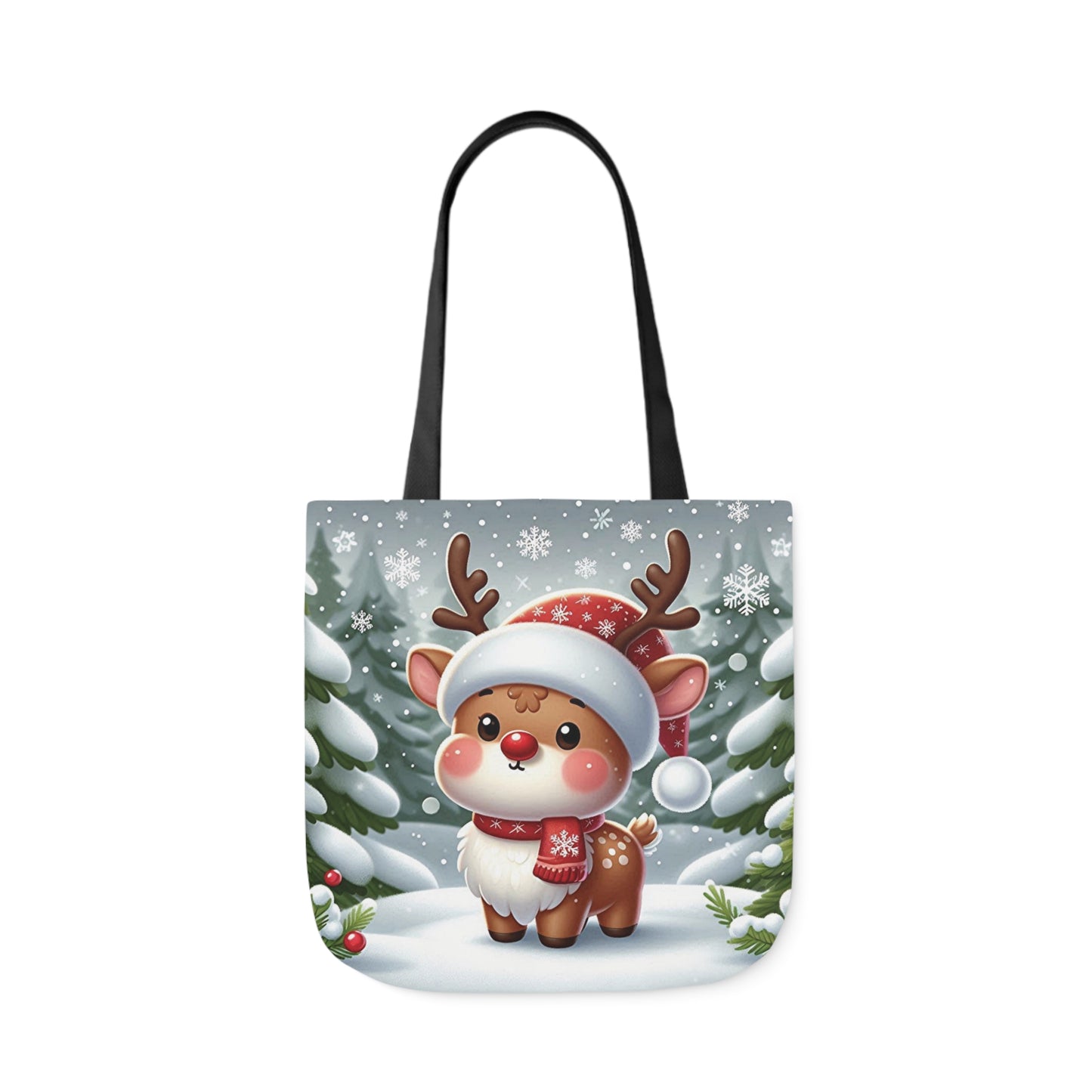 Cute Christmas Santa Reindeer Shoulder Tote Bag