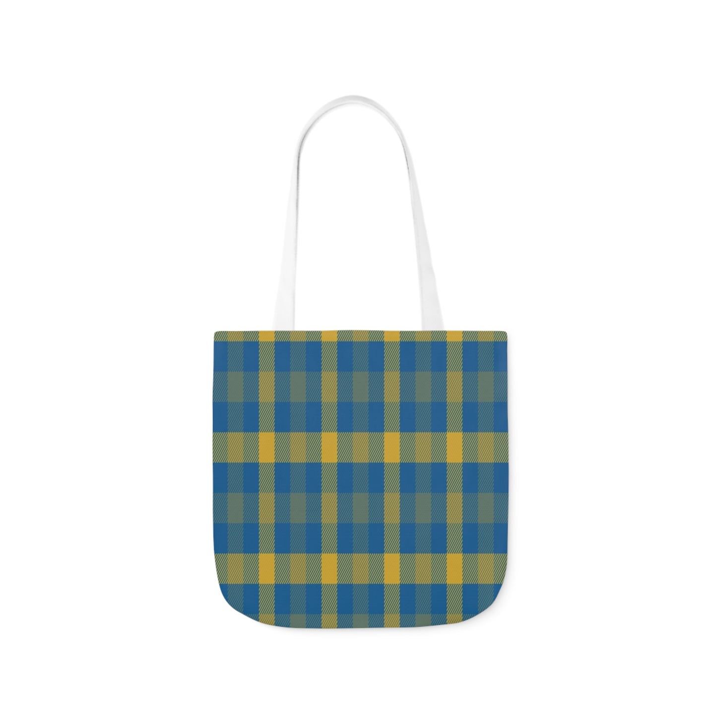 Blue and Yellow Tartan Shoulder Tote Bag