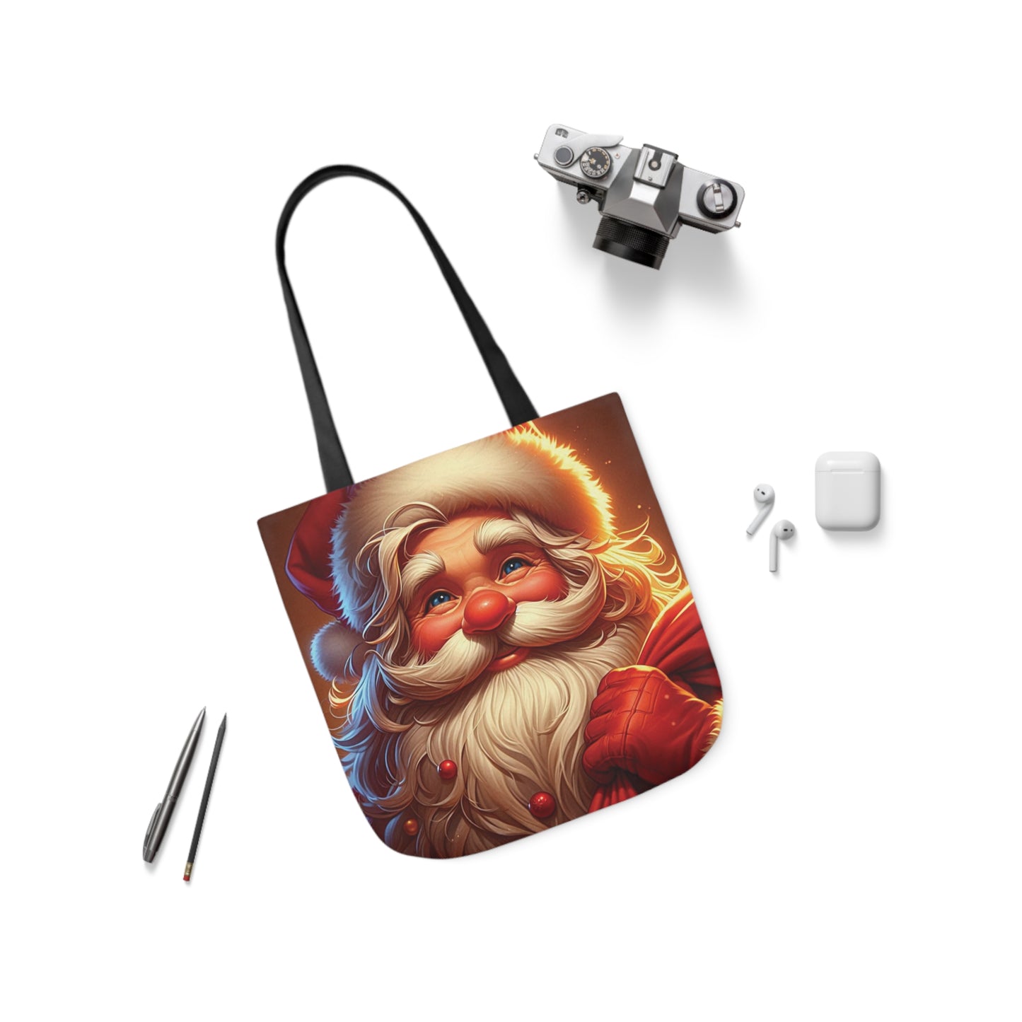 Jolly Saint Nick Christmas Santa Claus Shoulder Tote Bag