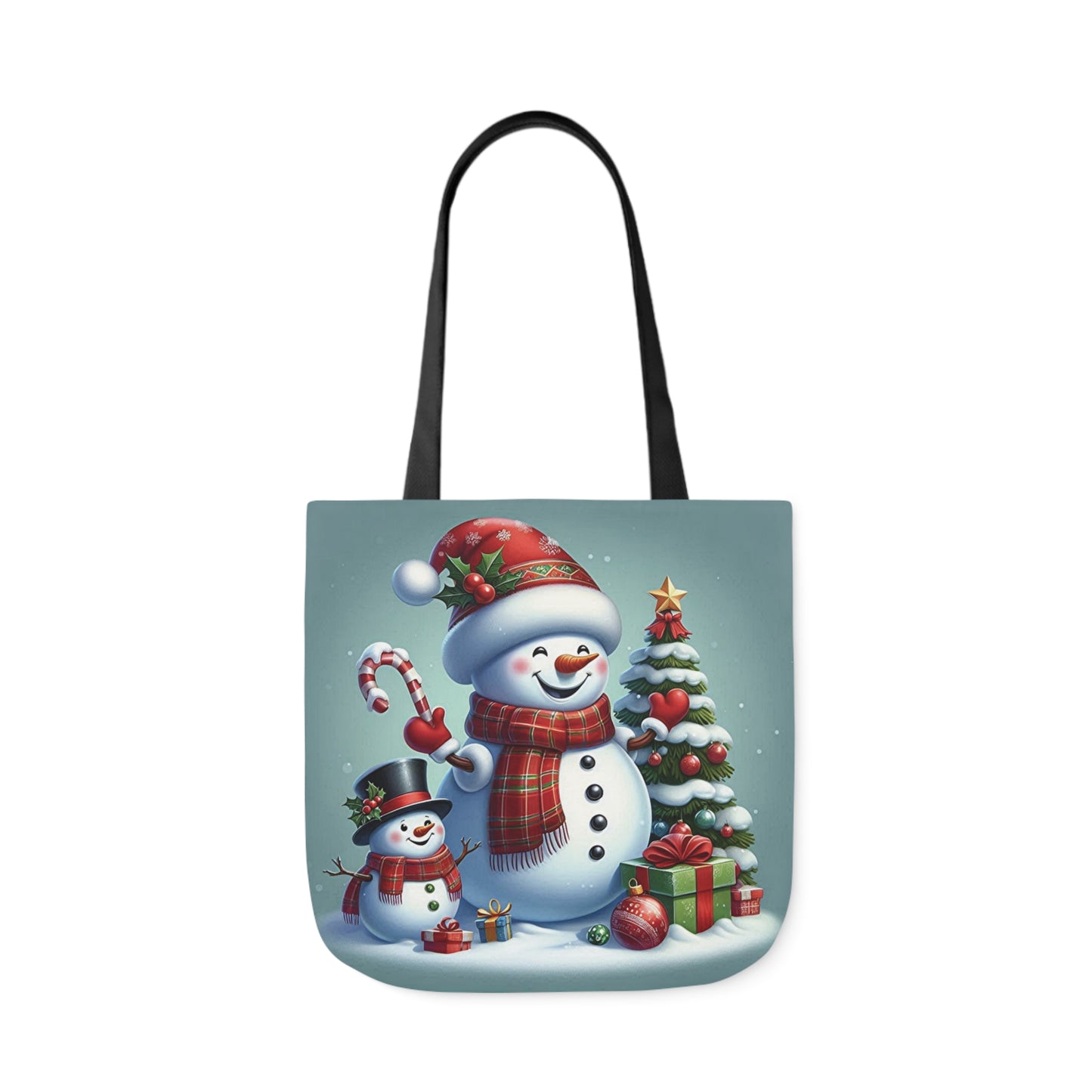 Cute Jolly Snowman Christmas Shoulder Tote Bag