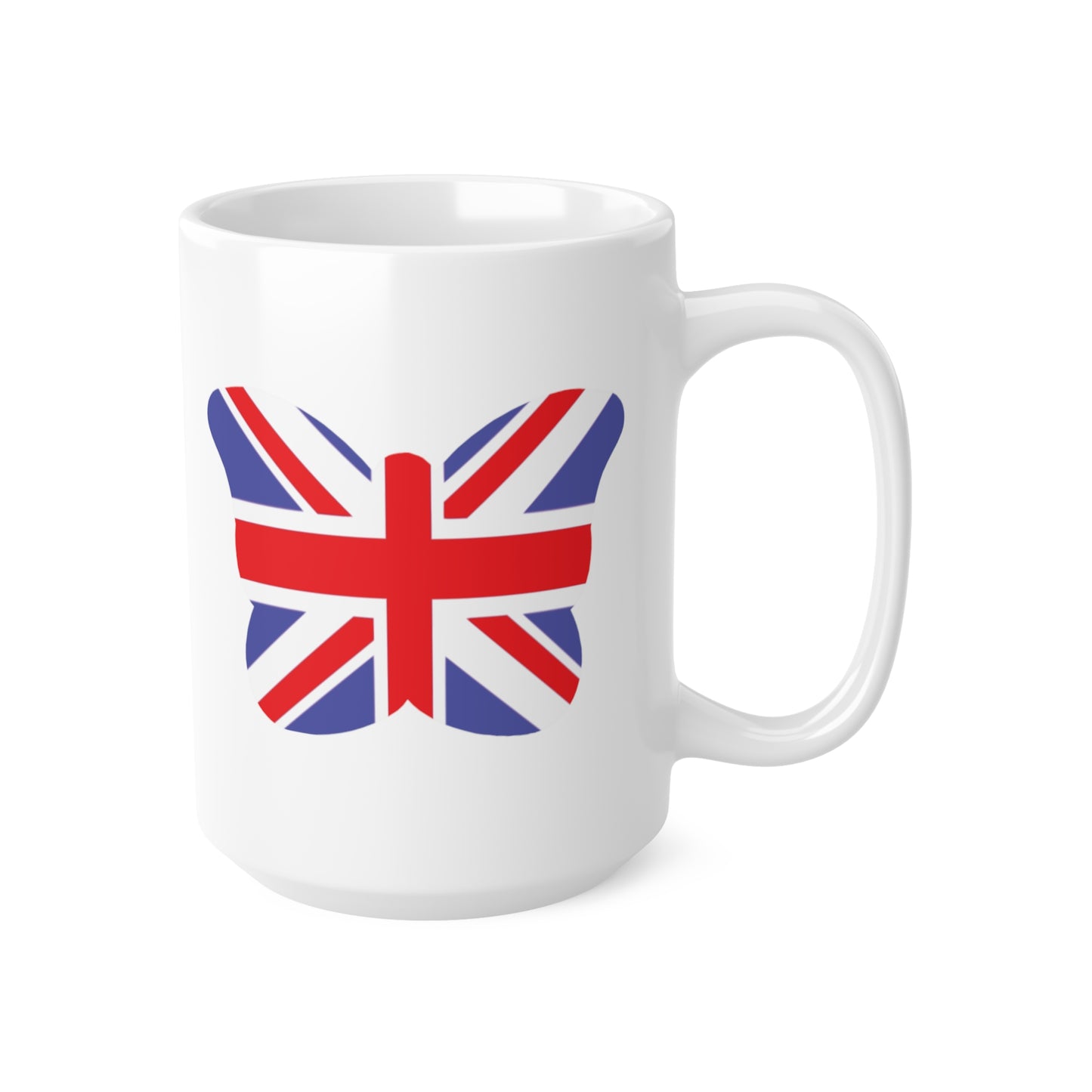 Union Jack Flag Butterfly Coffee Mug